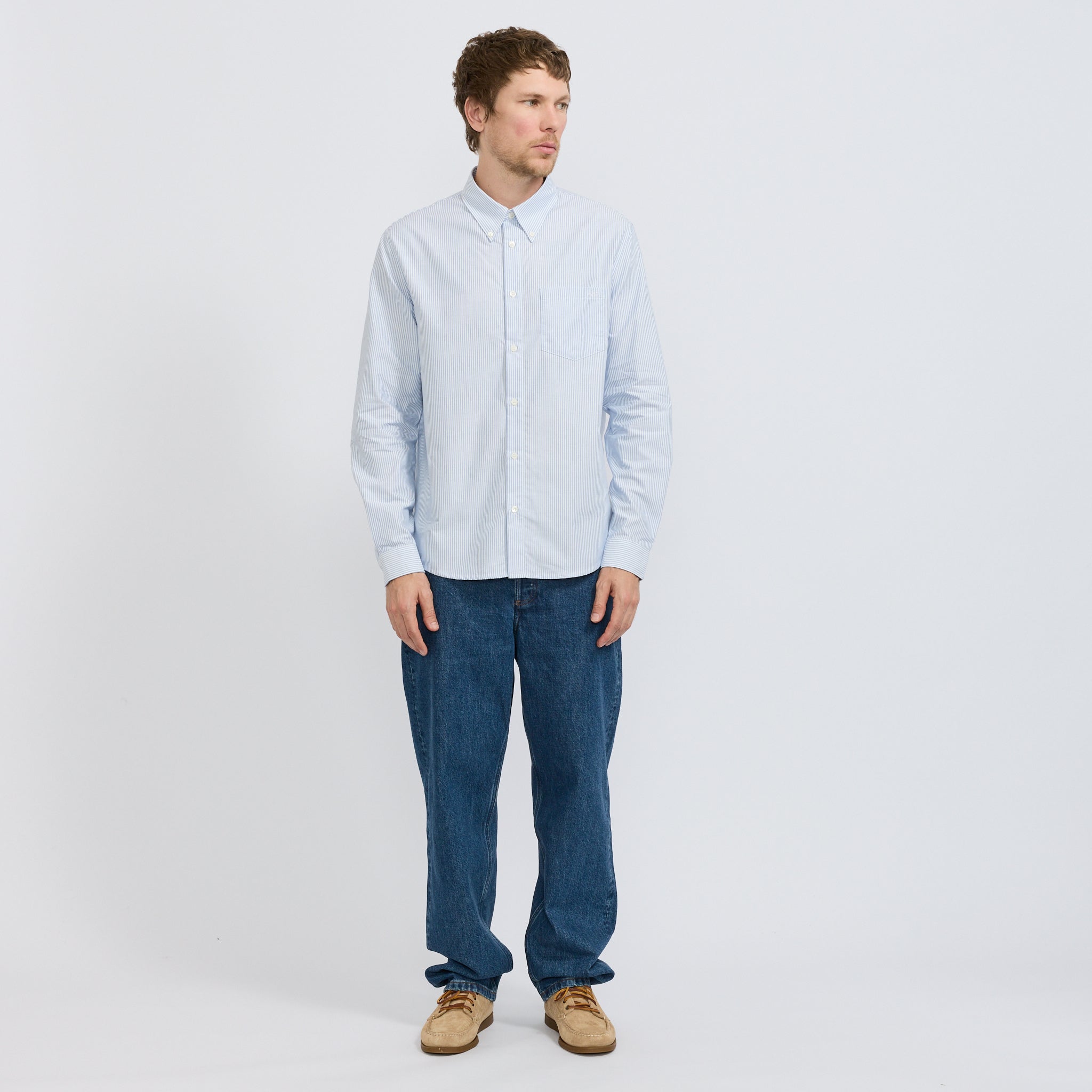 A.P.C. | New Greg Shirt Blue Stripe | Maplestore
