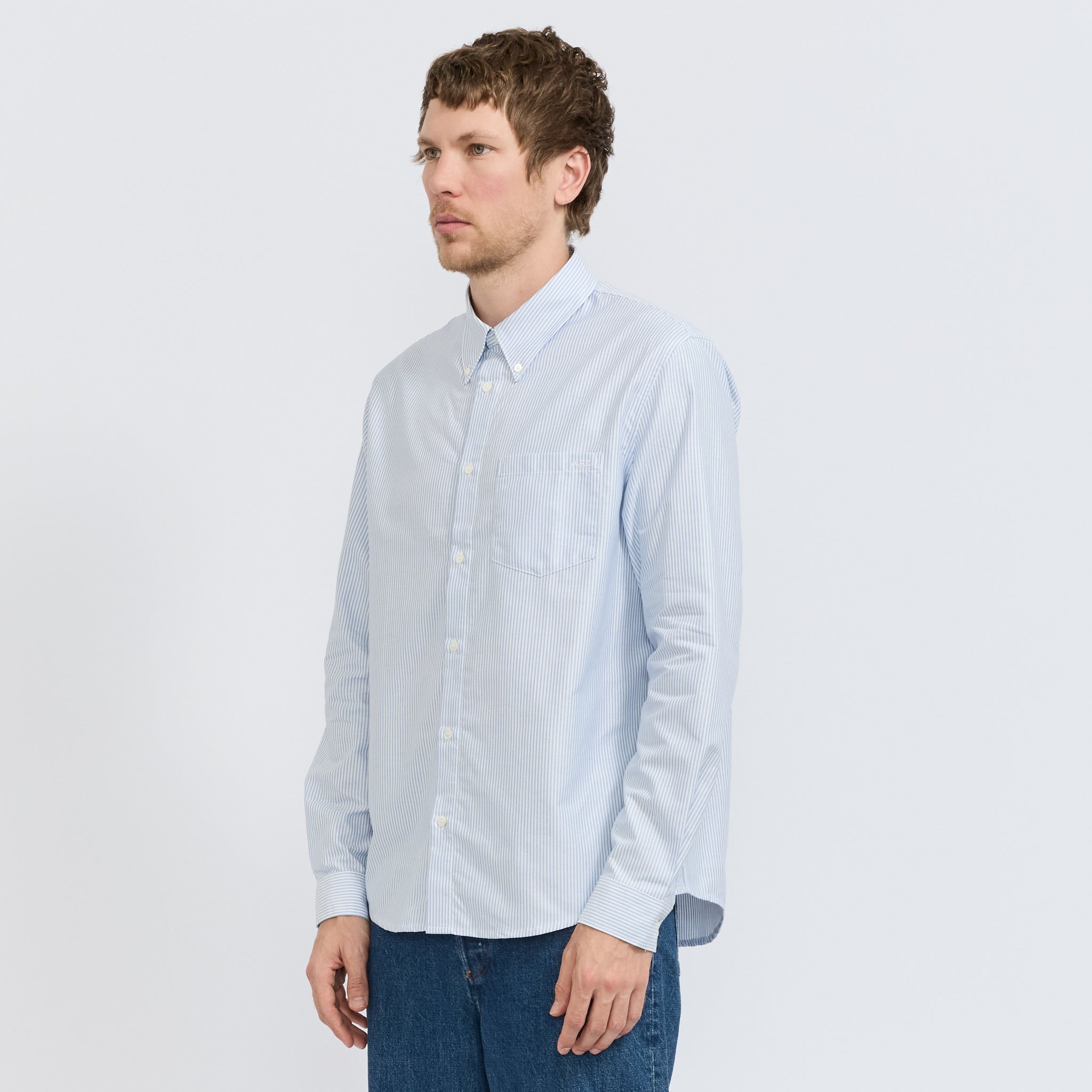 A.P.C. | New Greg Shirt Blue Stripe | Maplestore