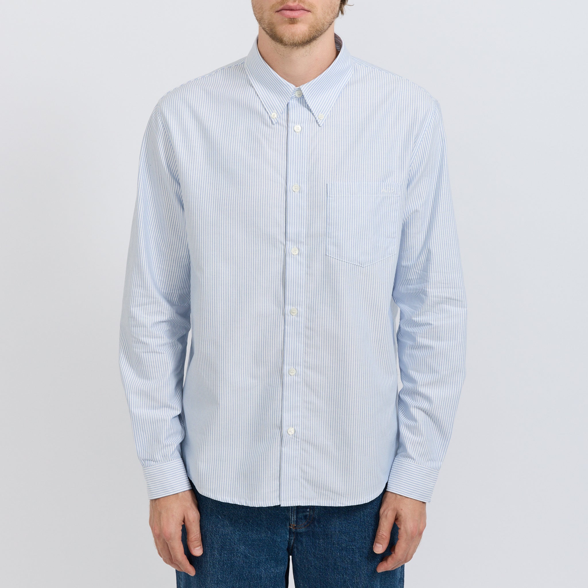 A.P.C. | New Greg Shirt Blue Stripe | Maplestore
