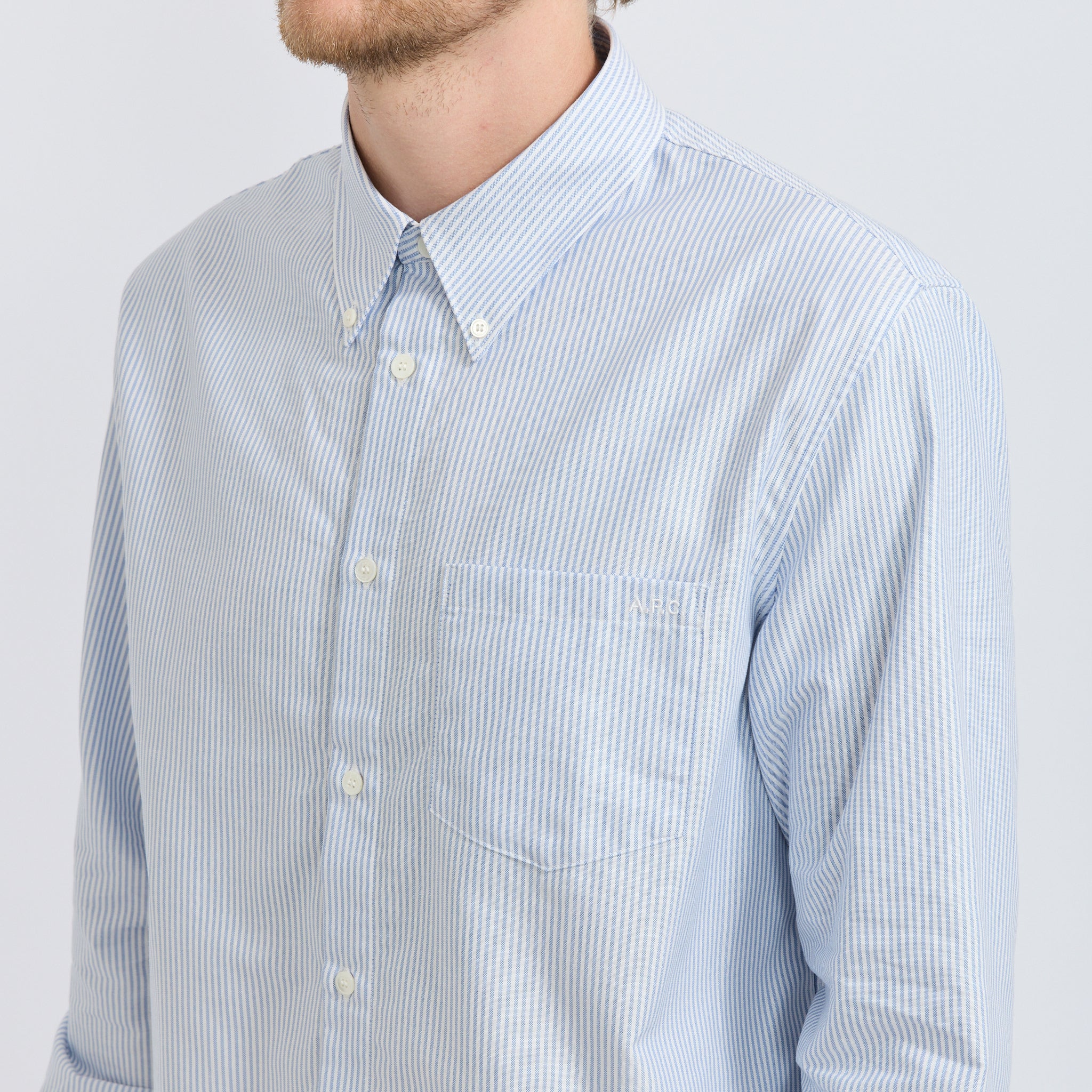 A.P.C. | New Greg Shirt Blue Stripe | Maplestore