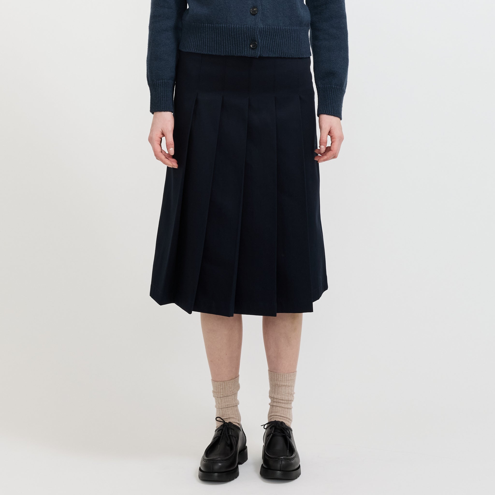 Pleated Skirt Dark Navy