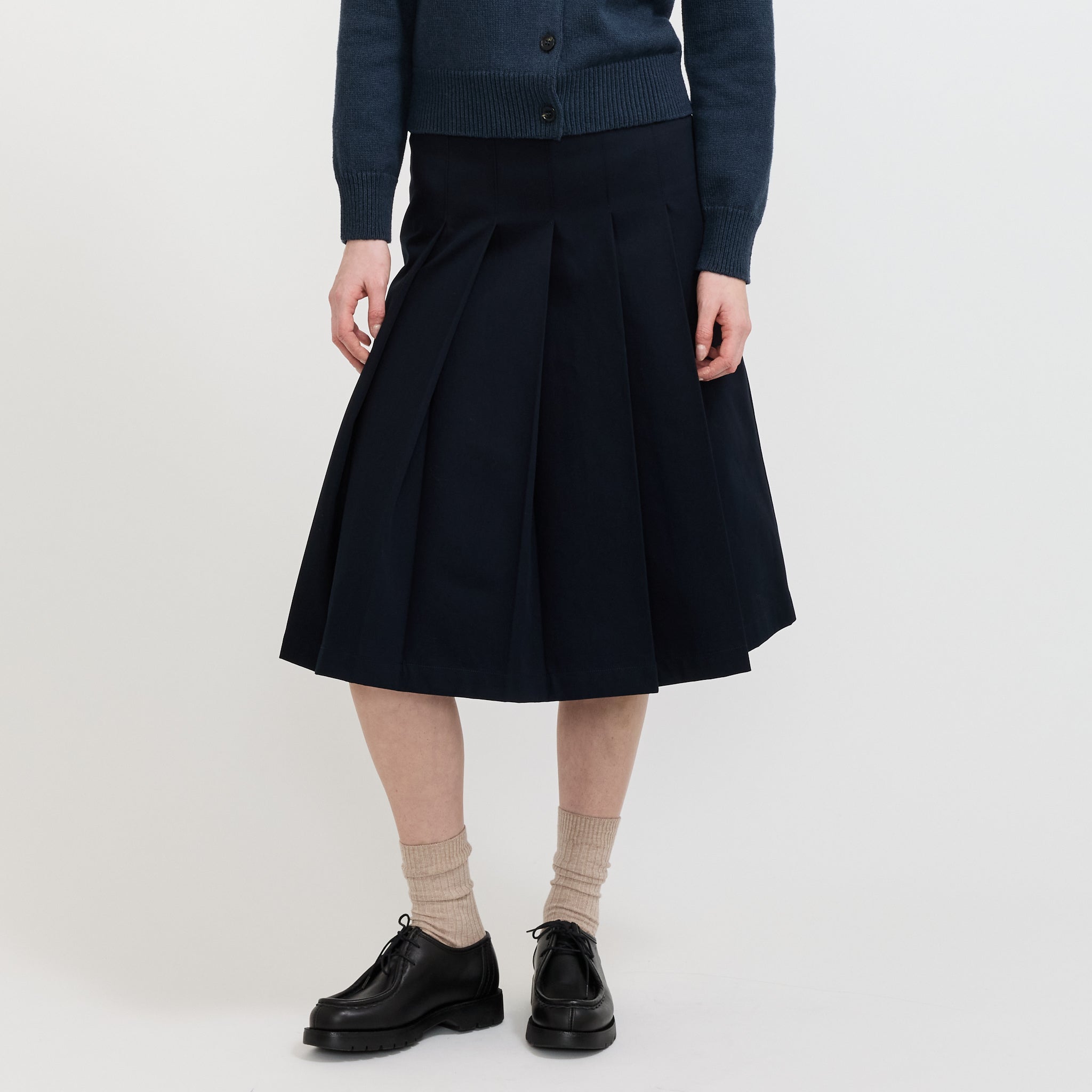 Pleated Skirt Dark Navy