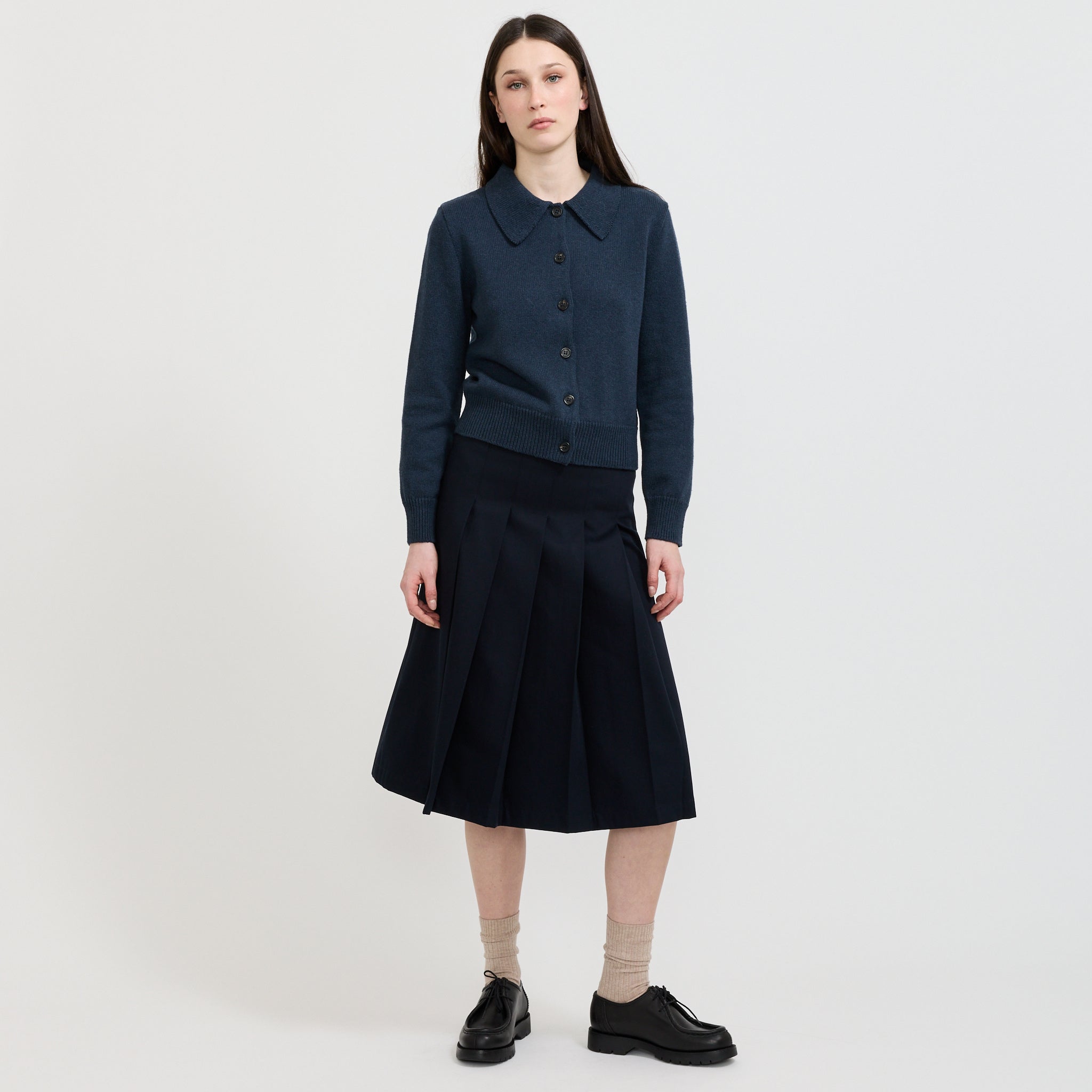 Pleated Skirt Dark Navy