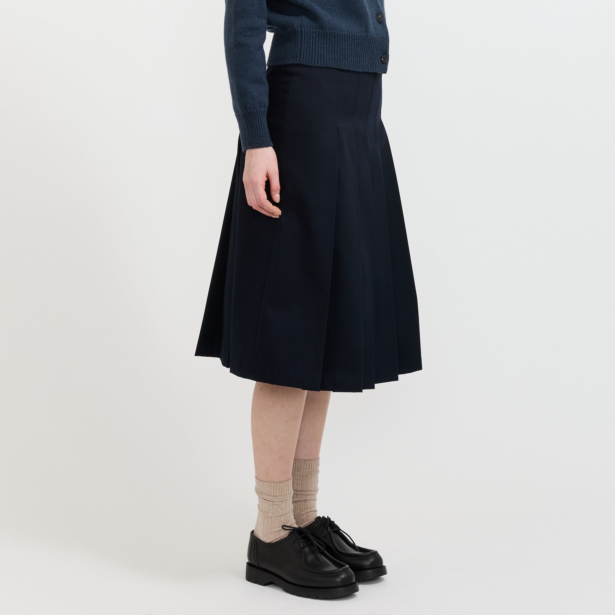 Pleated Skirt Dark Navy