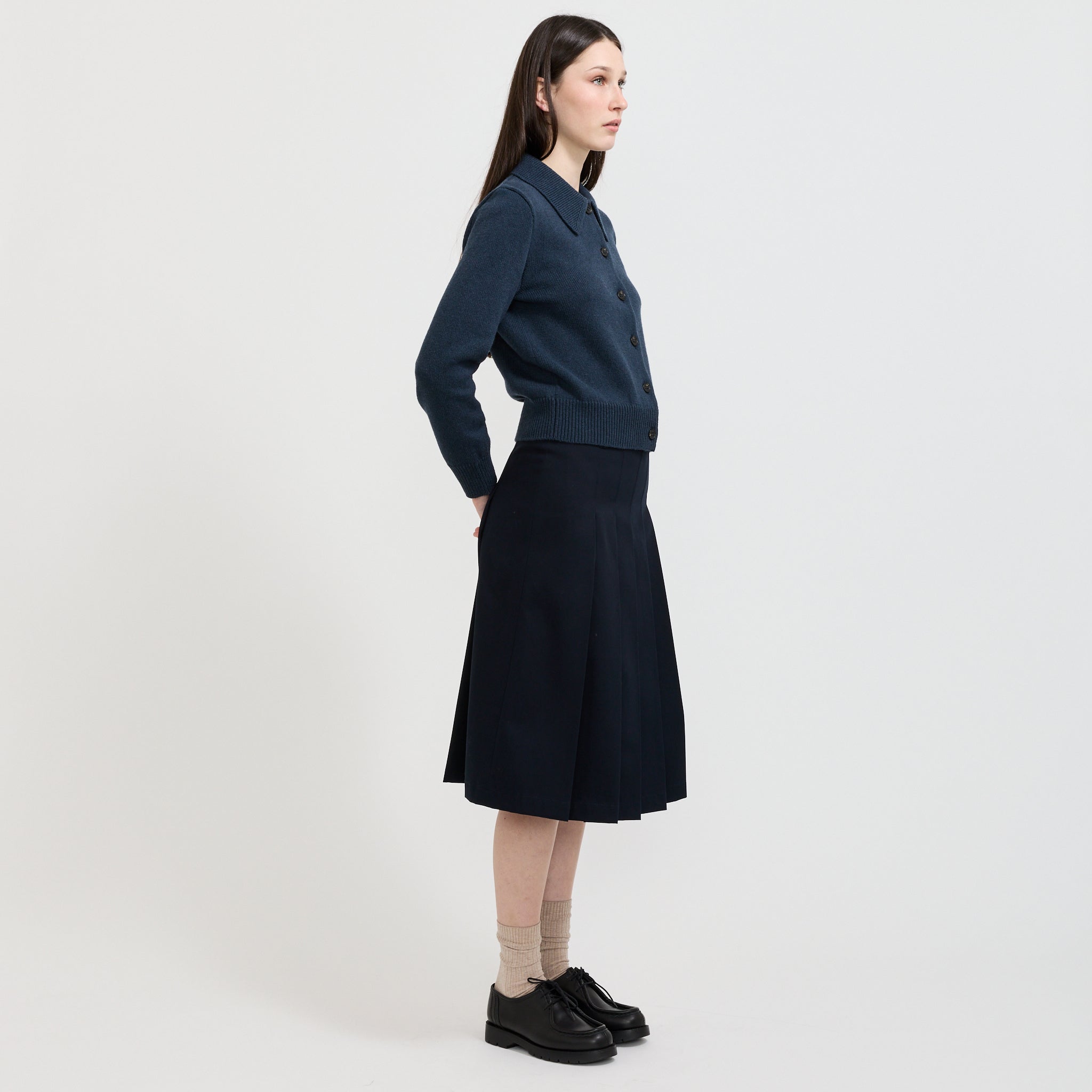 Pleated Skirt Dark Navy