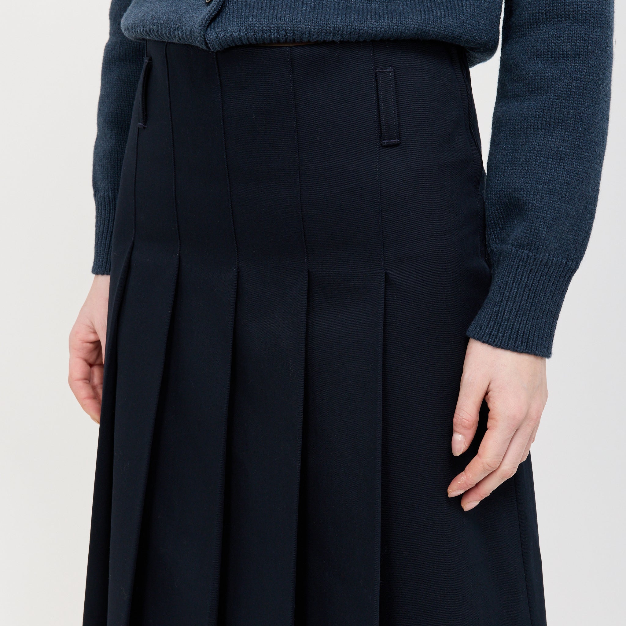 Pleated Skirt Dark Navy