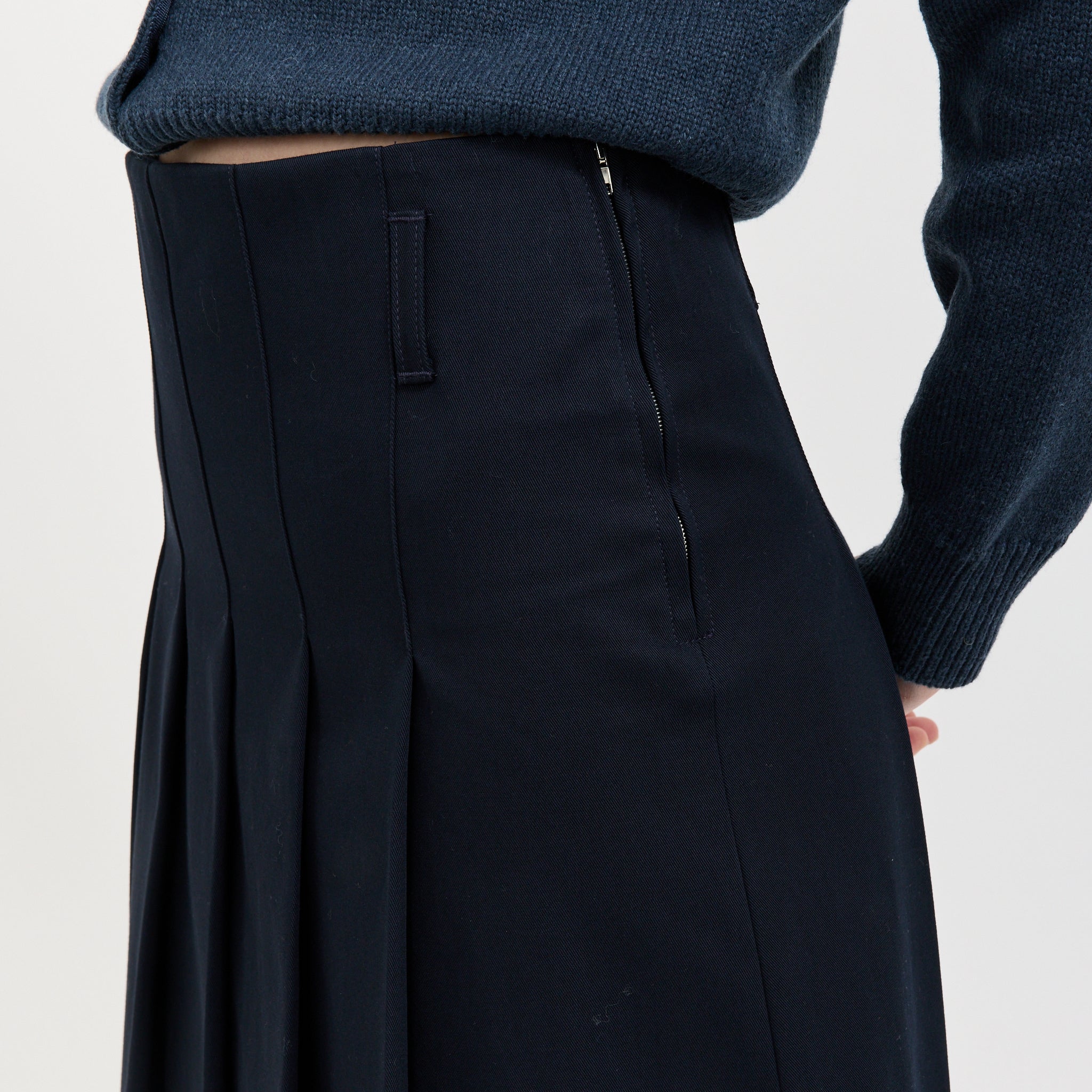 Pleated Skirt Dark Navy