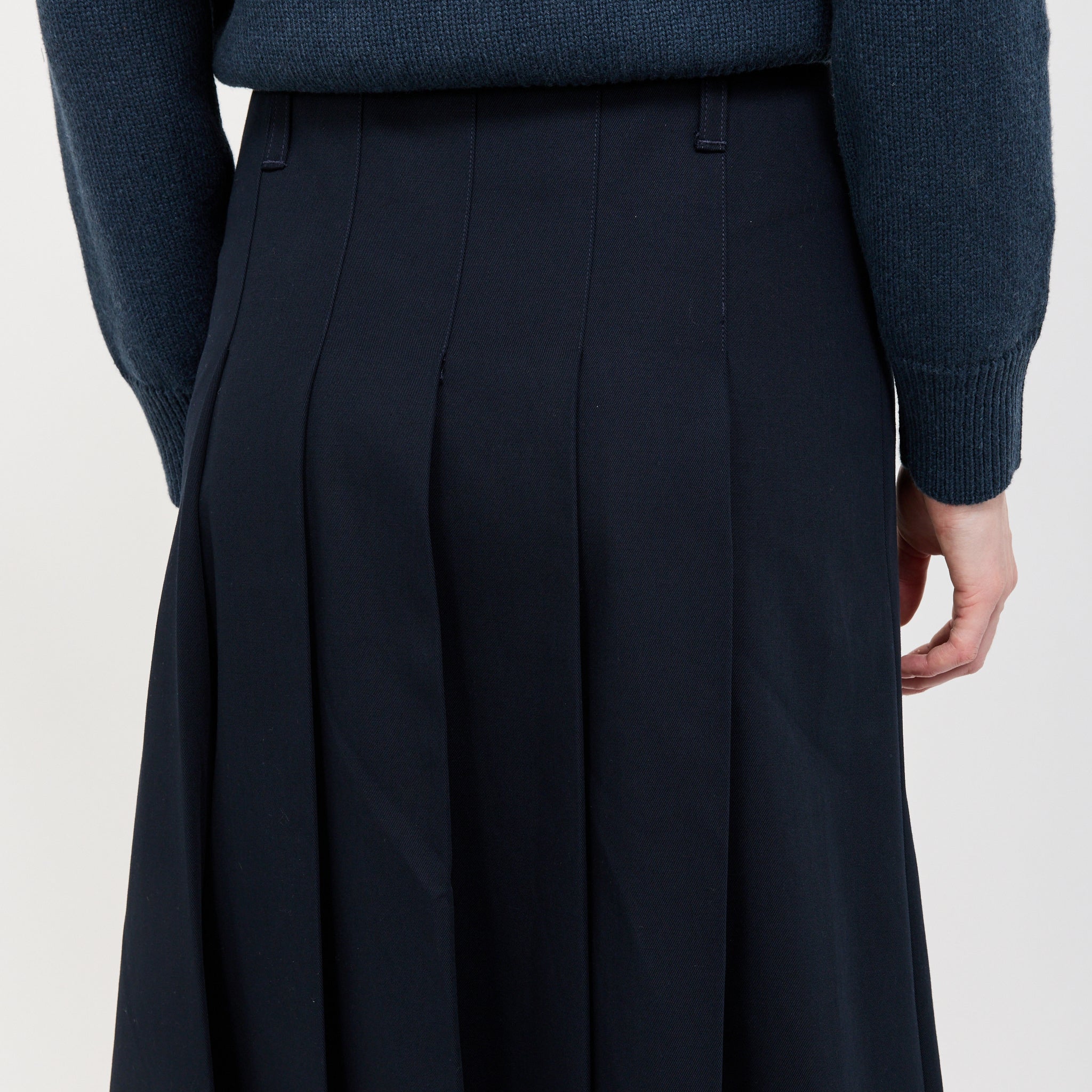 Pleated Skirt Dark Navy