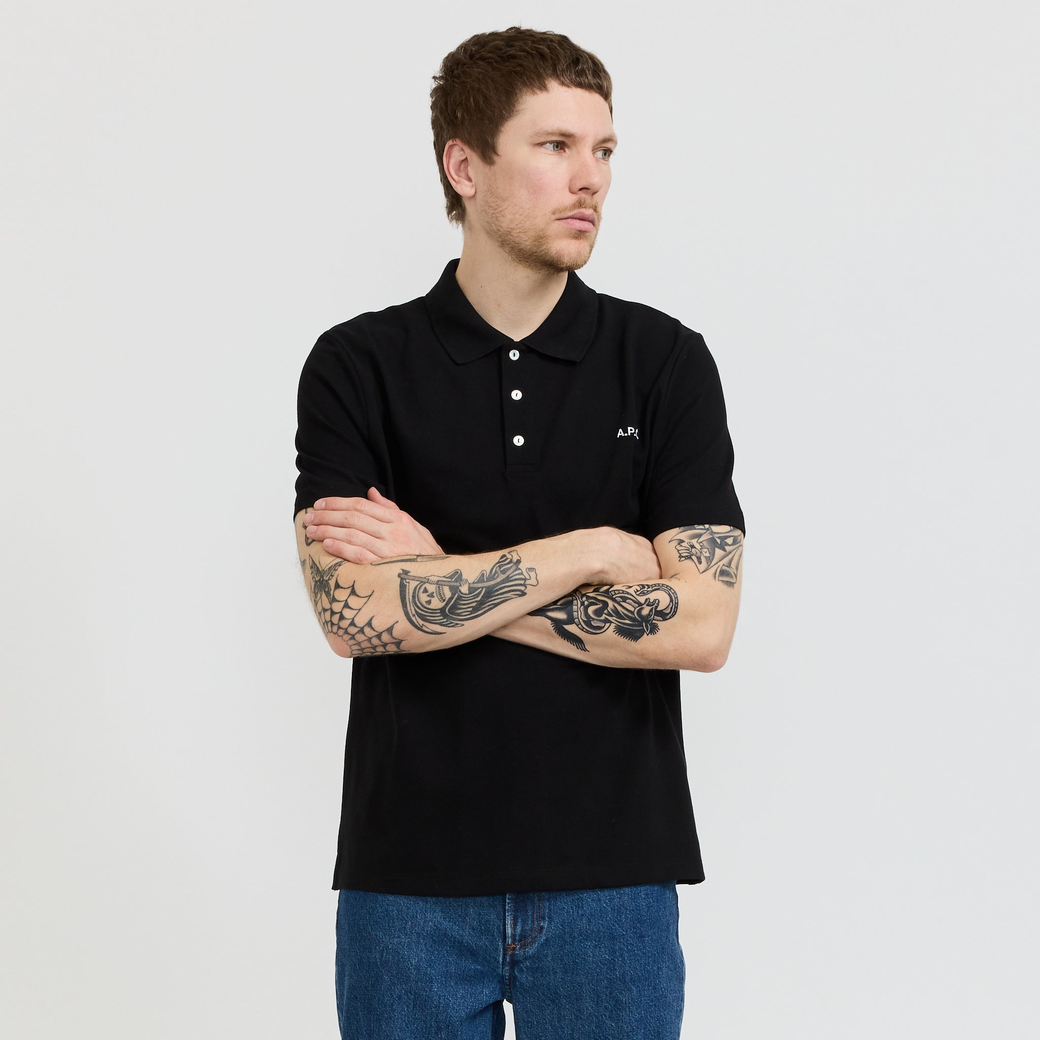 Standard Polo Black | A.P.C. Mens Tops at Maplestore