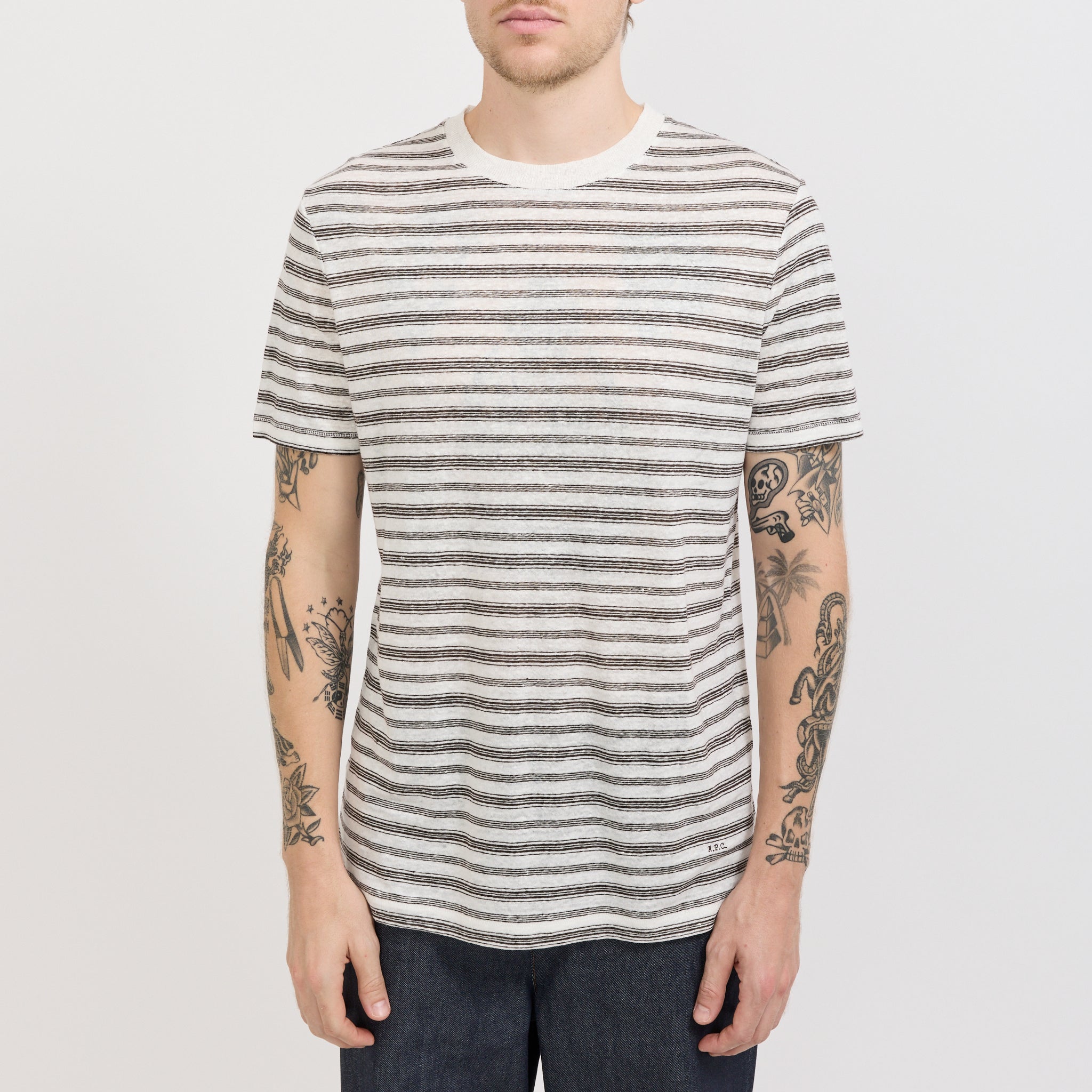 A.P.C. | Raye T-Shirt Brown Stripe | Maplestore