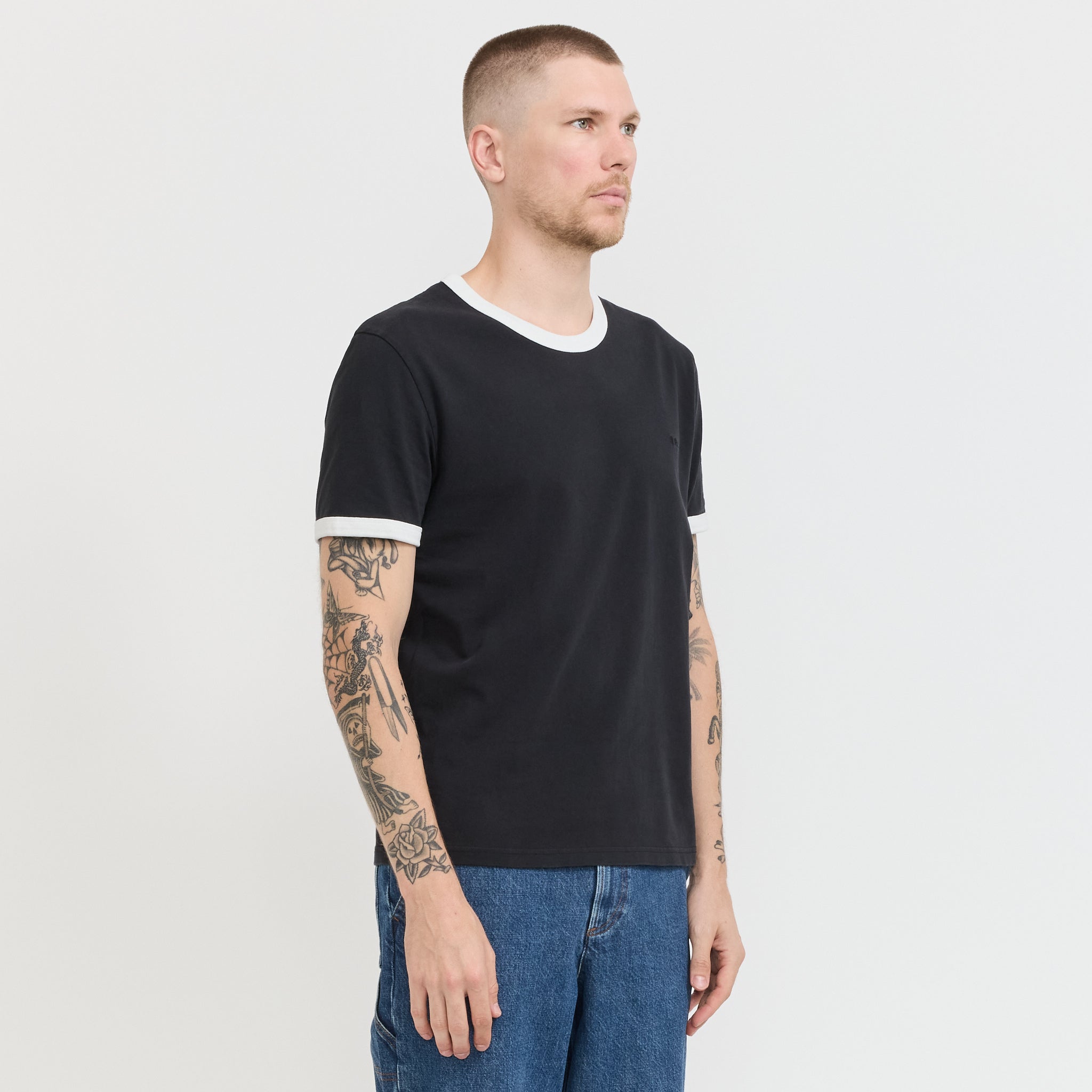 Ringer T-Shirt Black/White