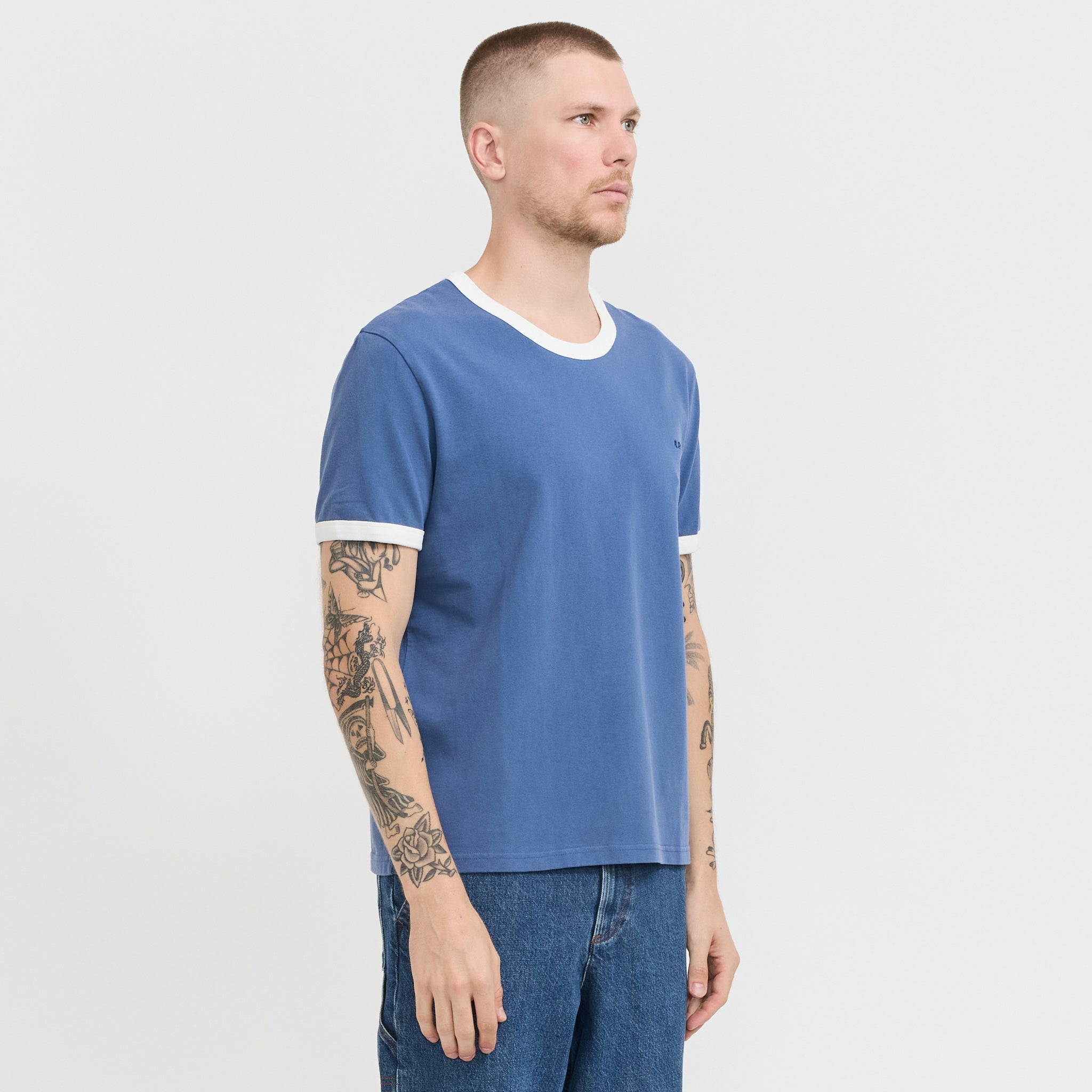 Ringer T-Shirt Blue/White
