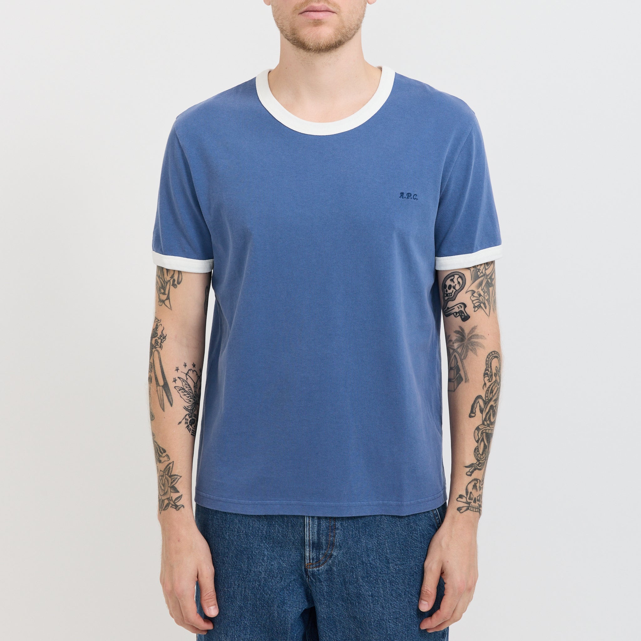 Ringer T-Shirt Blue/White