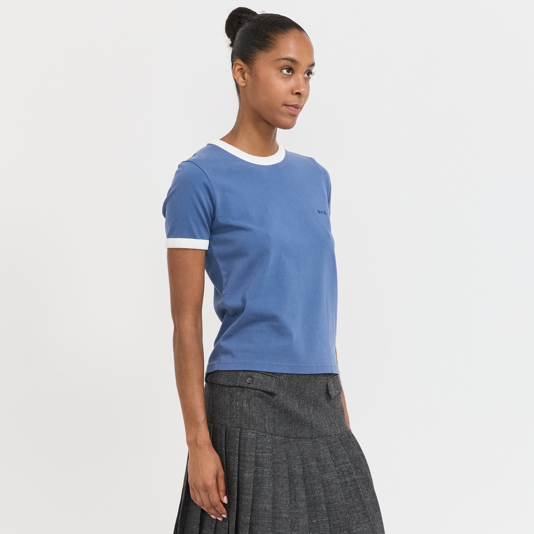 Ringer Tee Blue/White