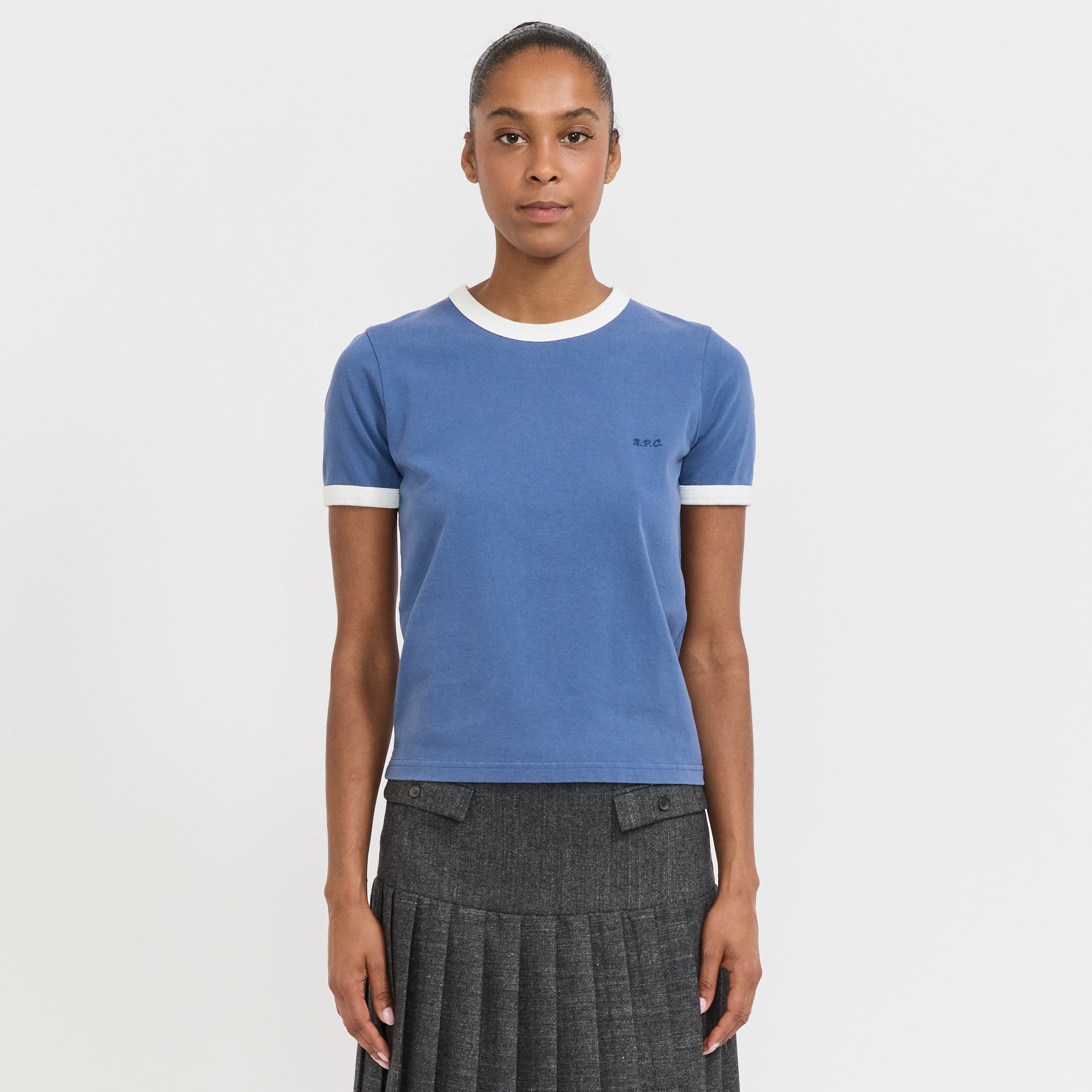 Ringer Tee Blue/White