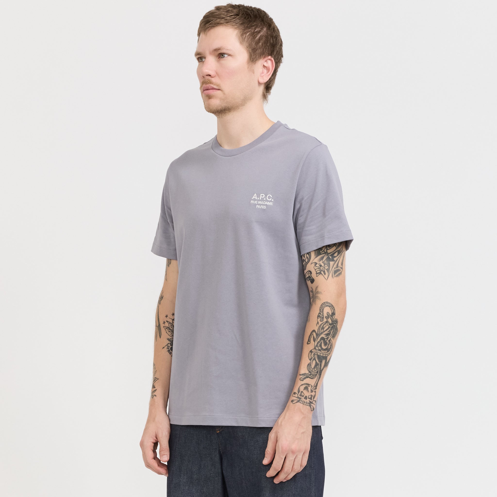 A.P.C. | Standard Rue Madame T-Shirt Blue Grey | Maplestore