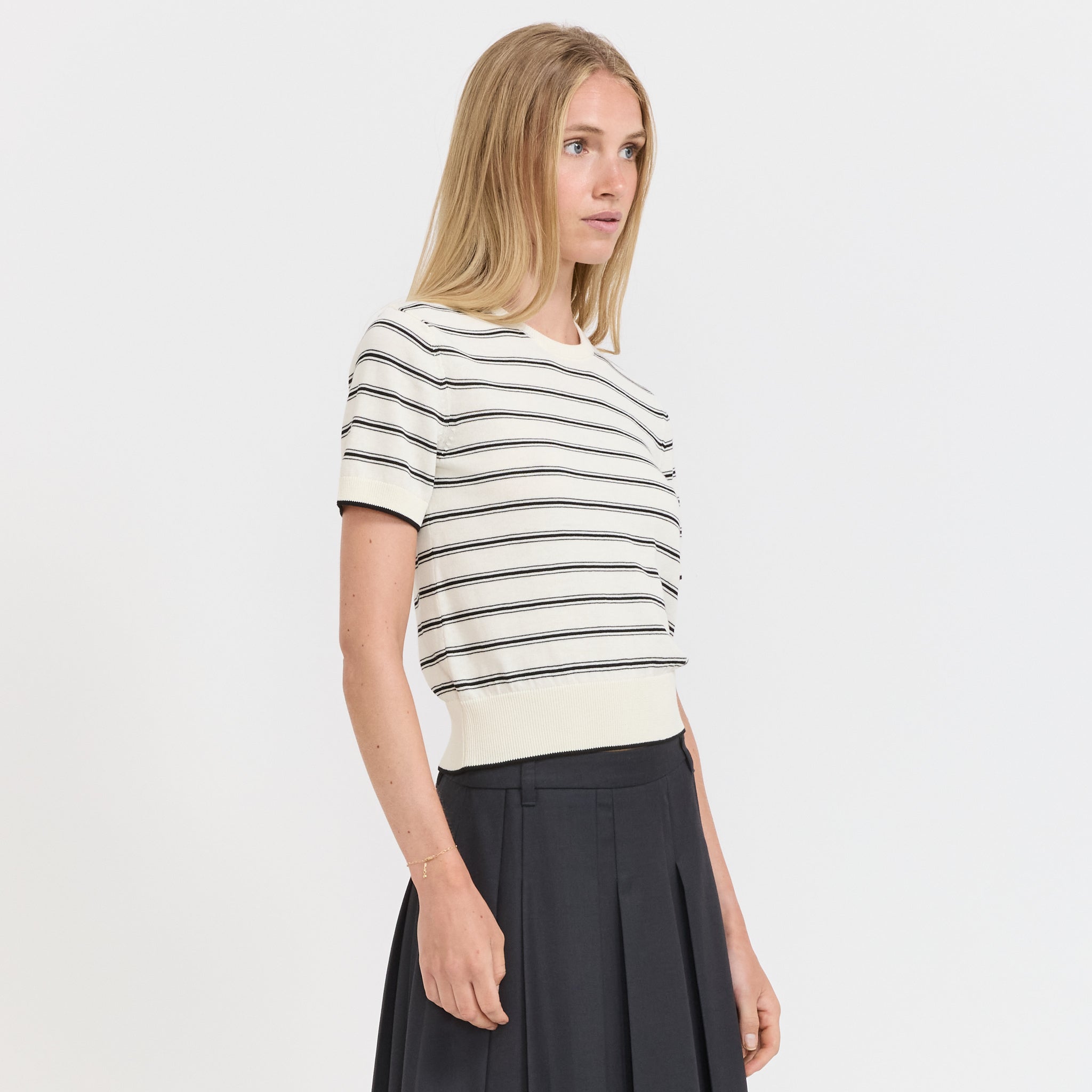 A.P.C. | Striped Knit Top Ecru/Black | Maplestore