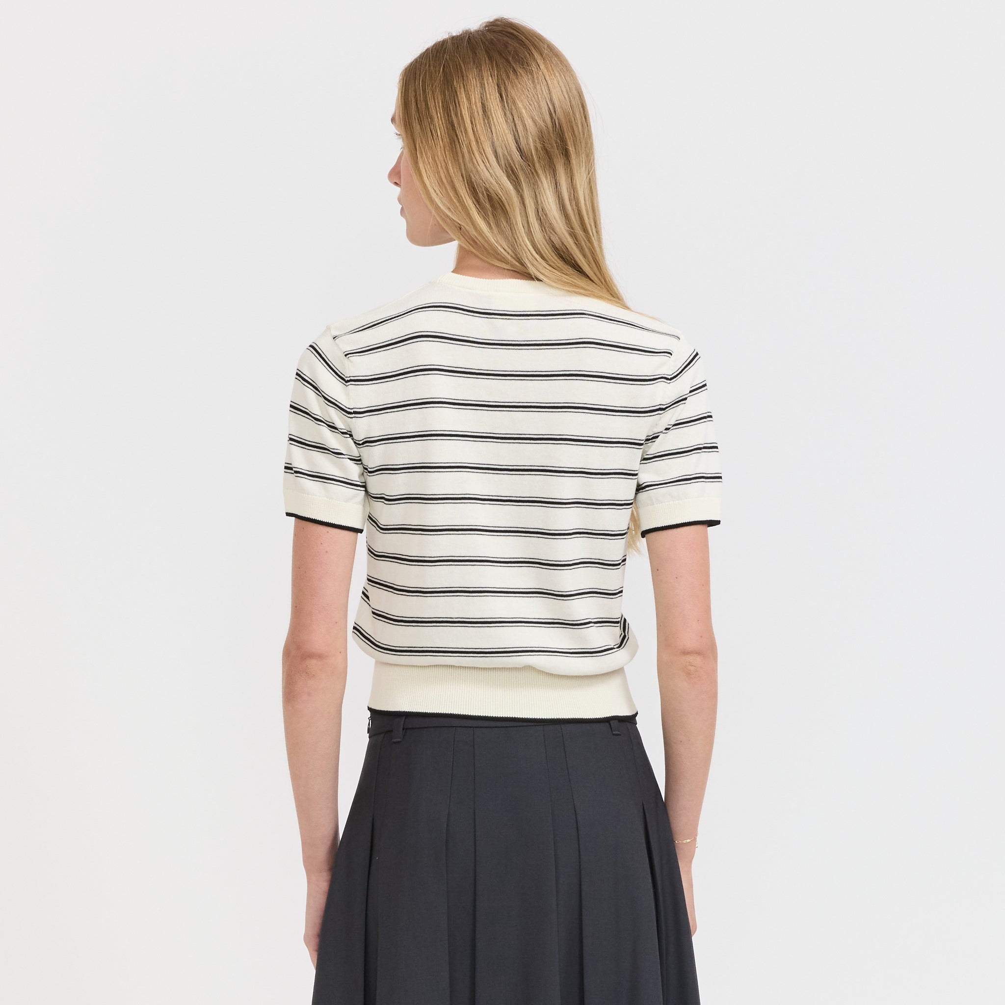 A.P.C. | Striped Knit Top Ecru/Black | Maplestore