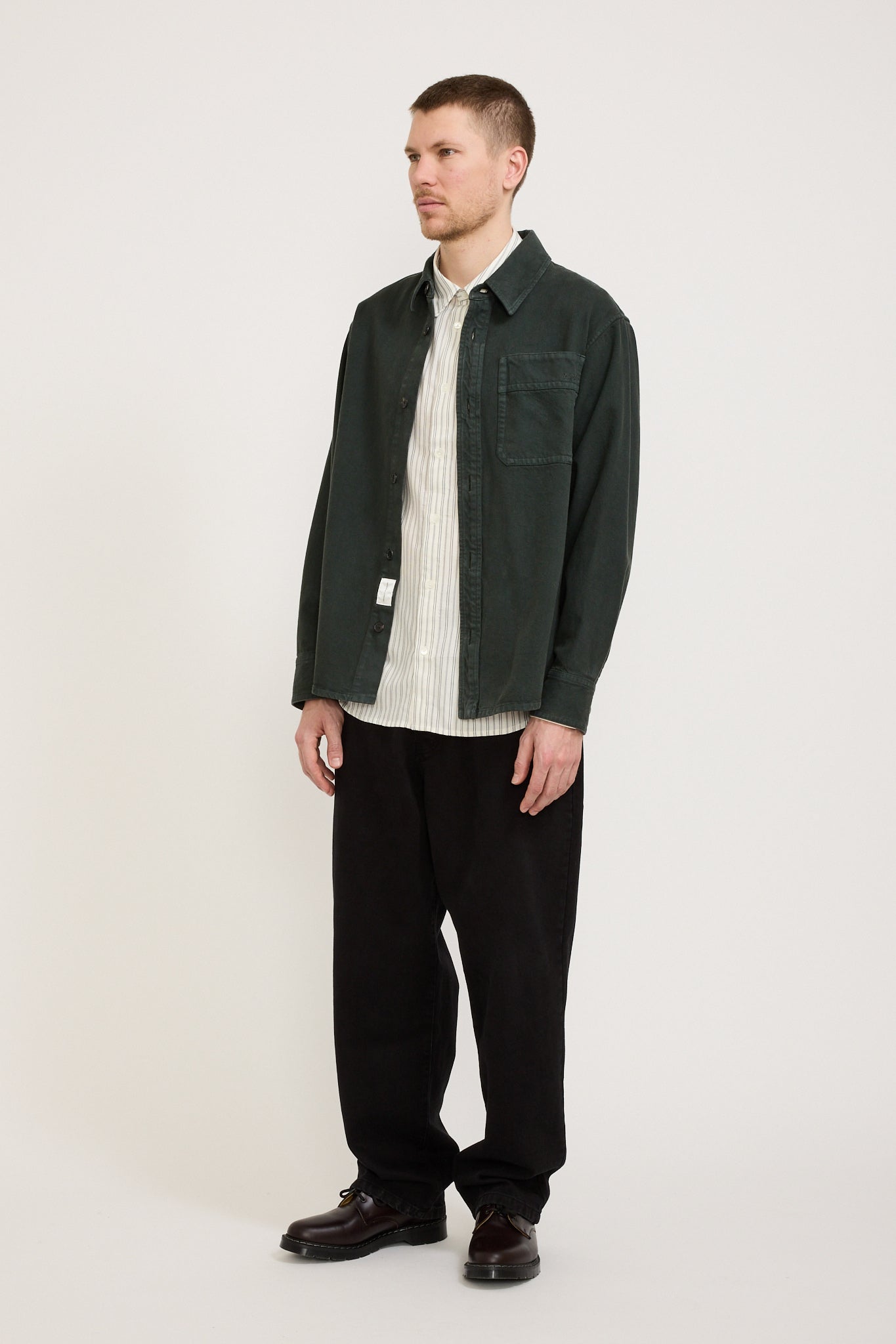 A.P.C. | Basile Brodee Overshirt Dark Green | Maplestore