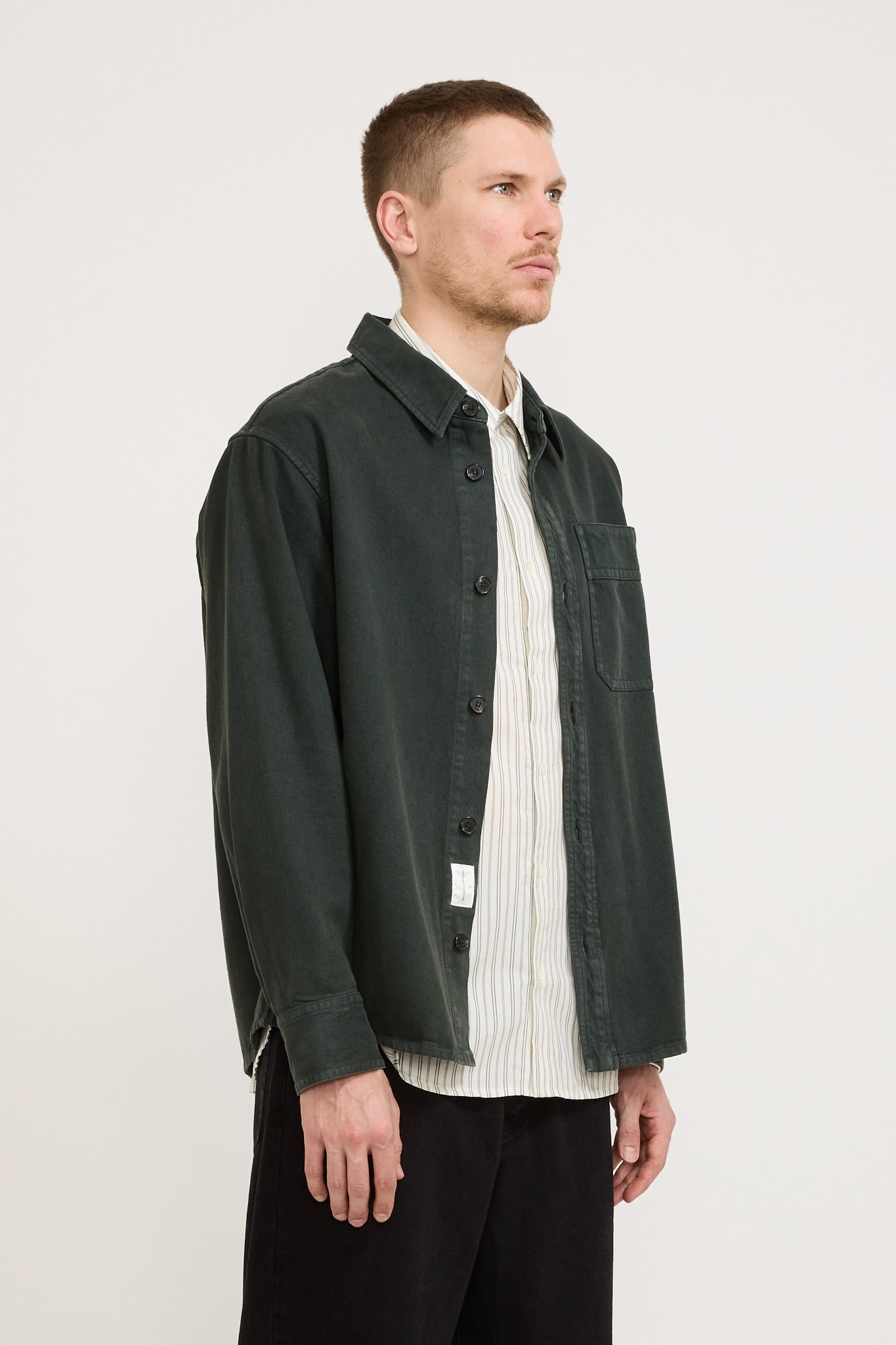 A.P.C. | Basile Brodee Overshirt Dark Green | Maplestore