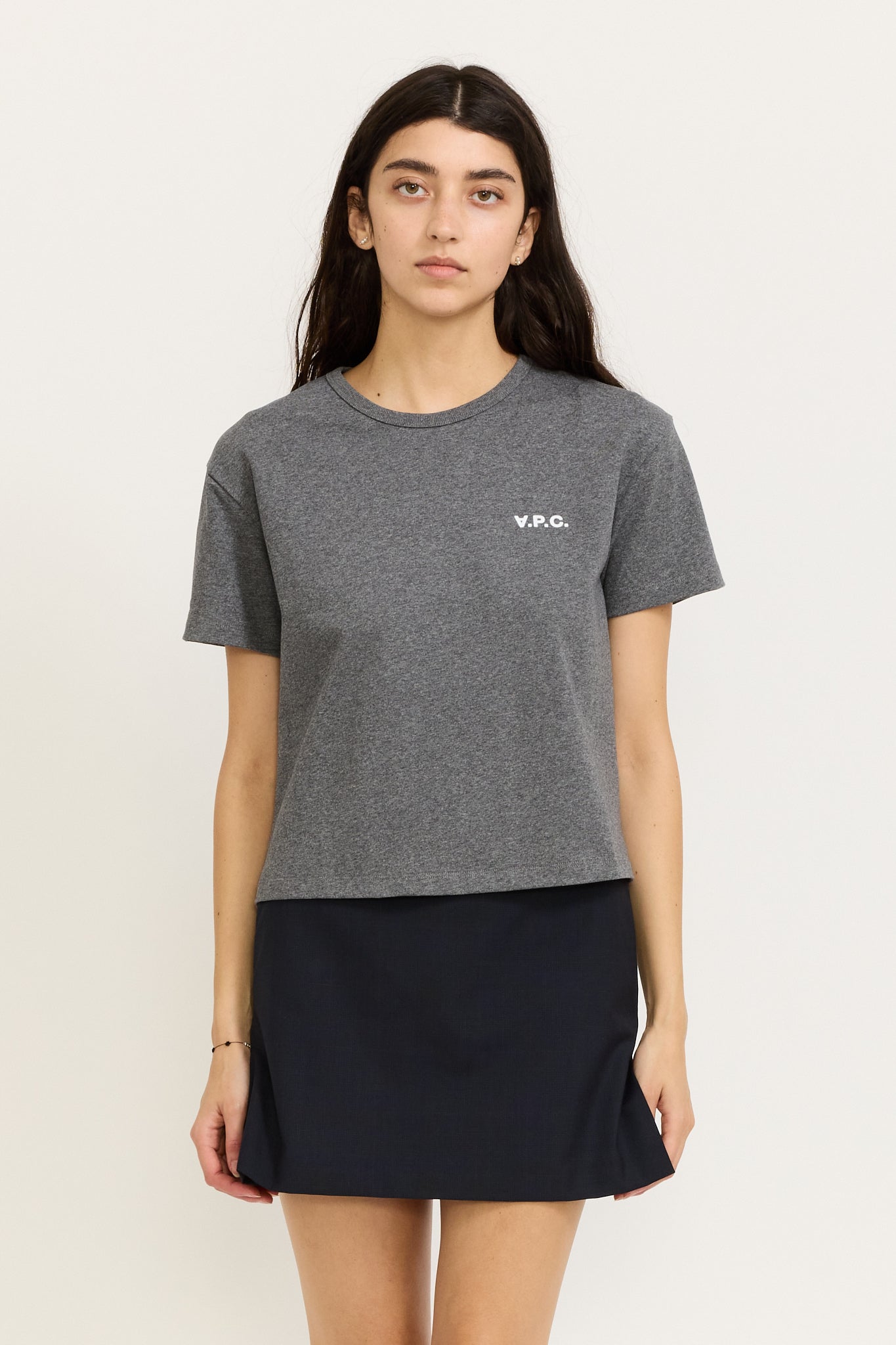 Boxy Petit VPC T-Shirt Heathered Anthracite/White