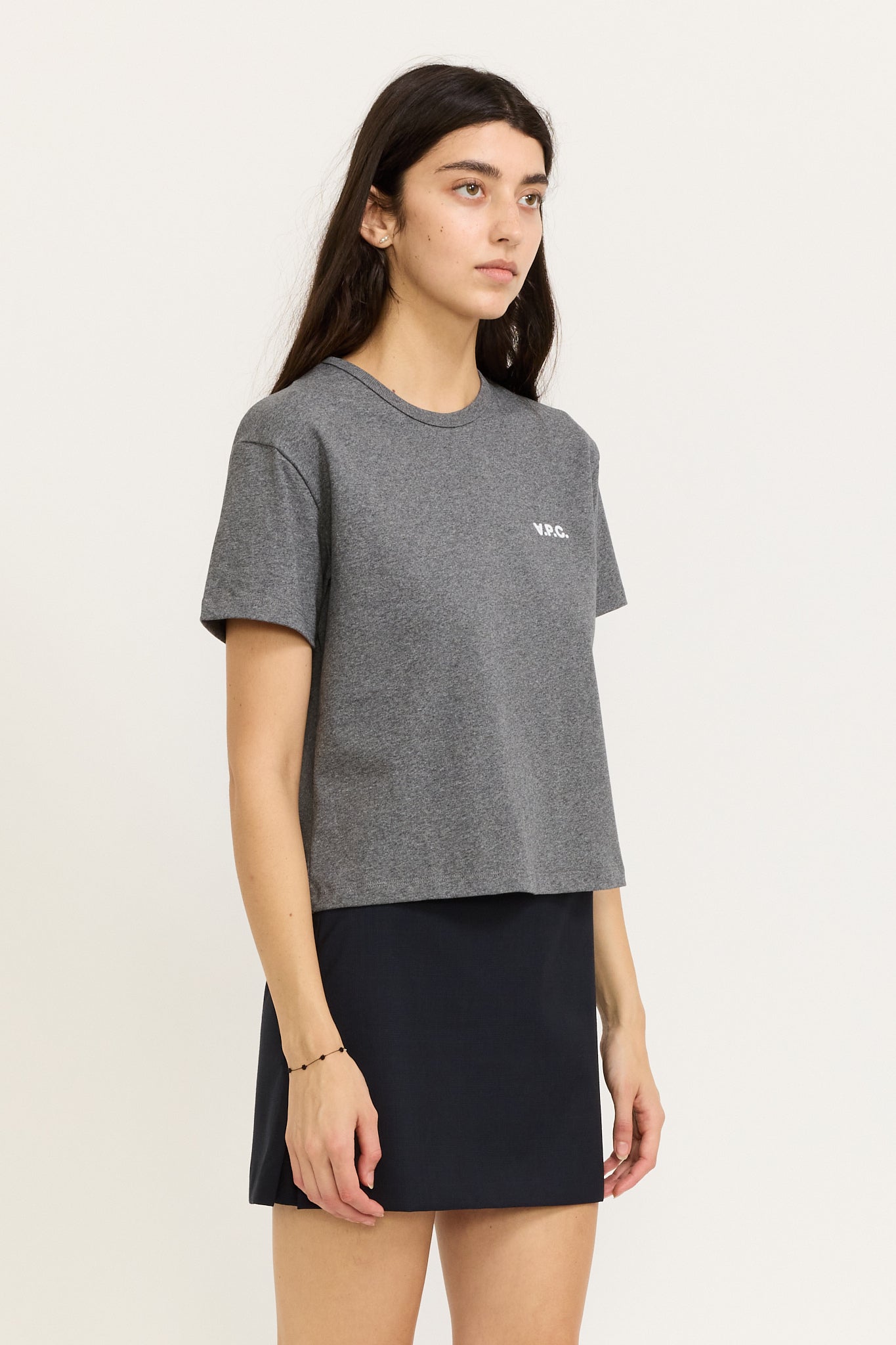 Boxy Petit VPC T-Shirt Heathered Anthracite/White