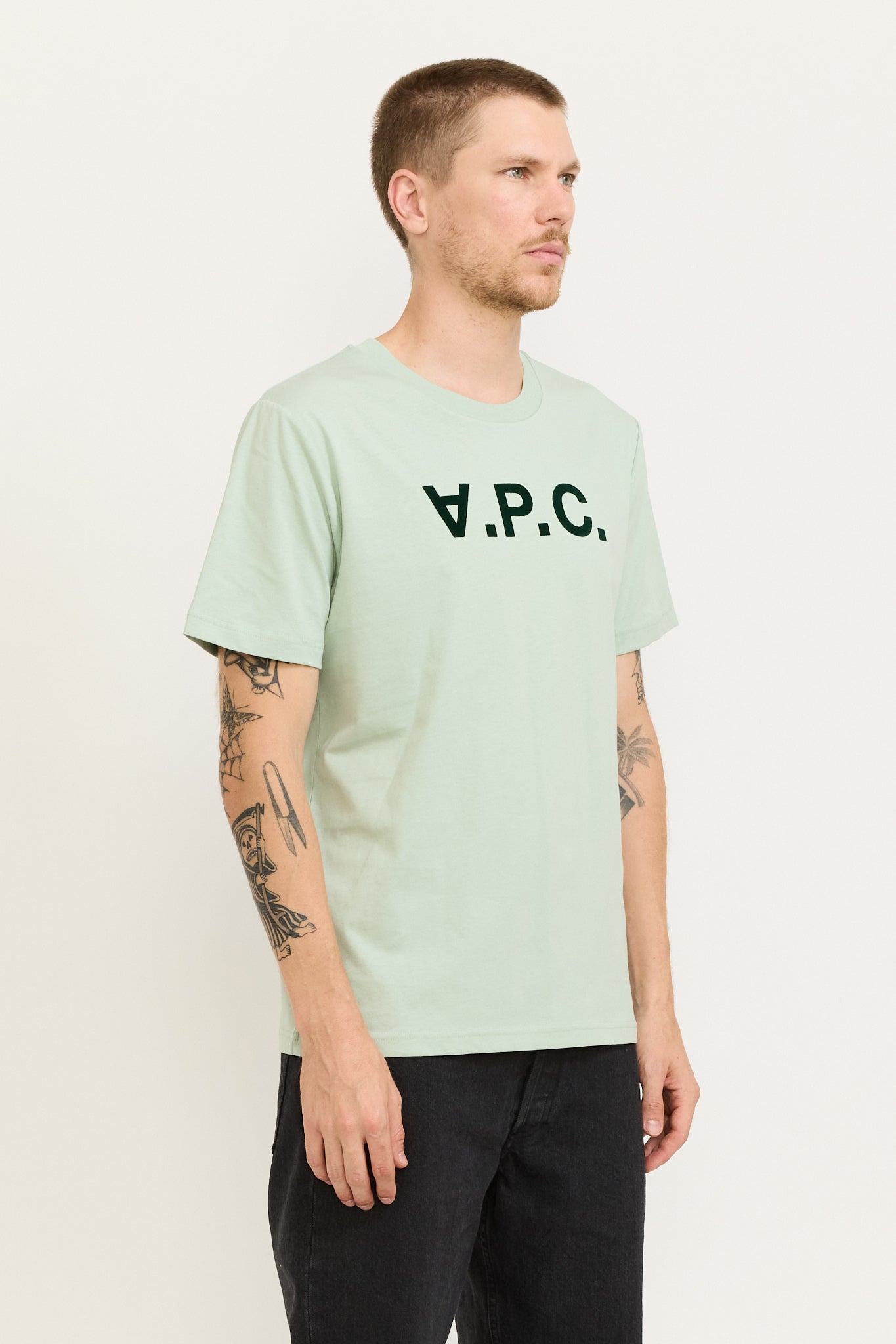 A.P.C. | Standard Grand VPC T-Shirt Water Green/Dark Green | Maplestore