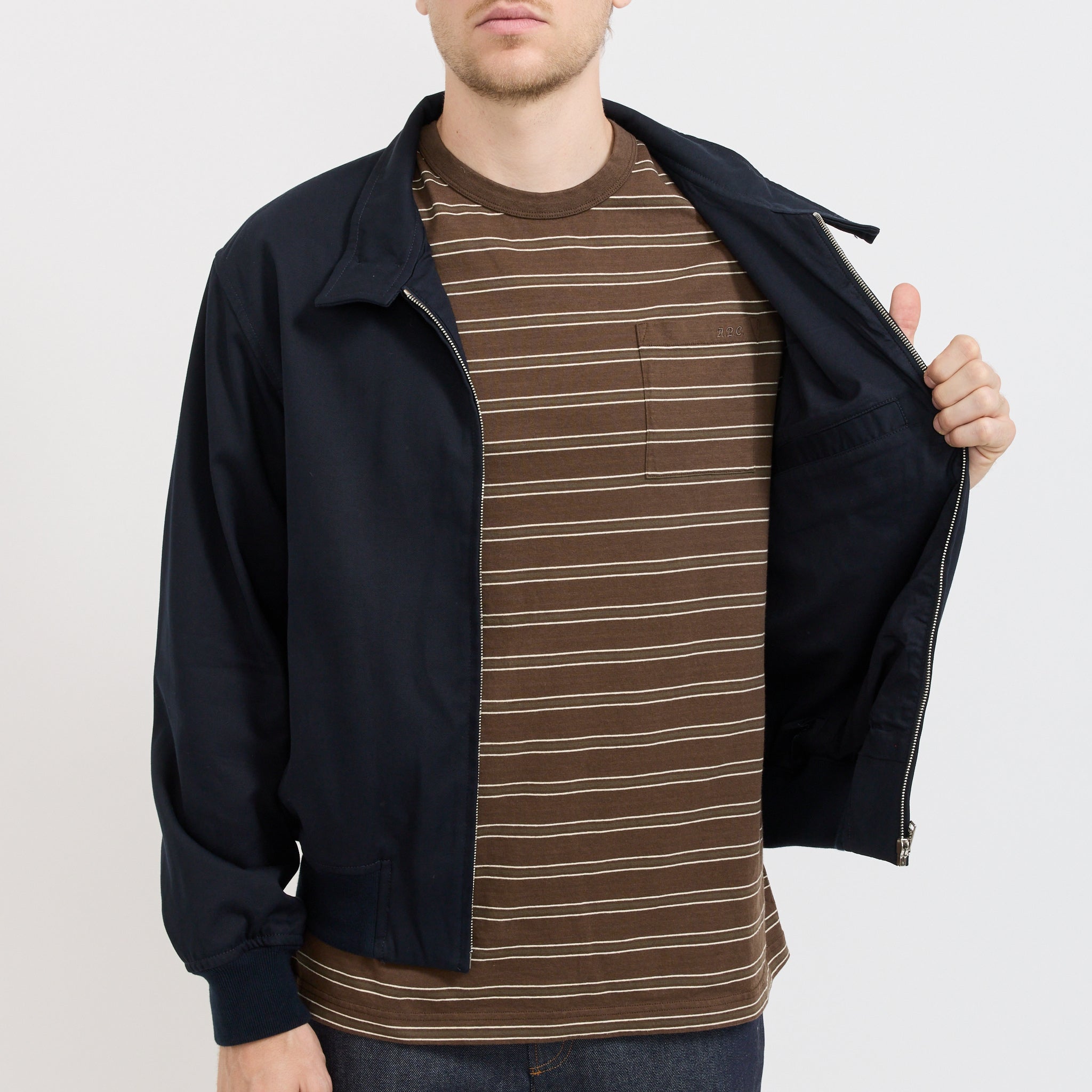 A.P.C. | Zip Jacket Dark Navy | Maplestore