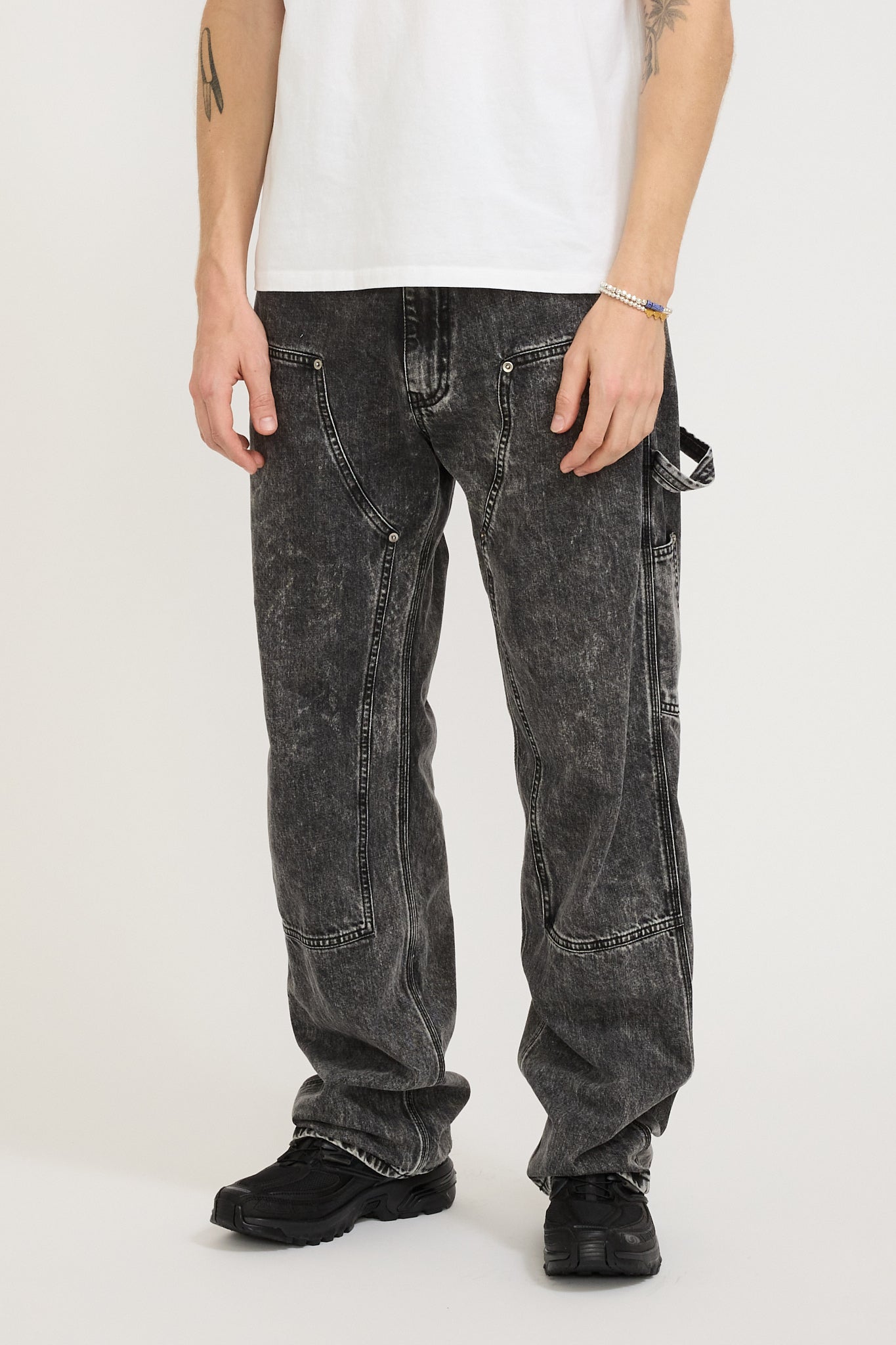 Aries | Acid Wash Denim Carpenter Jean Black | Maplestore