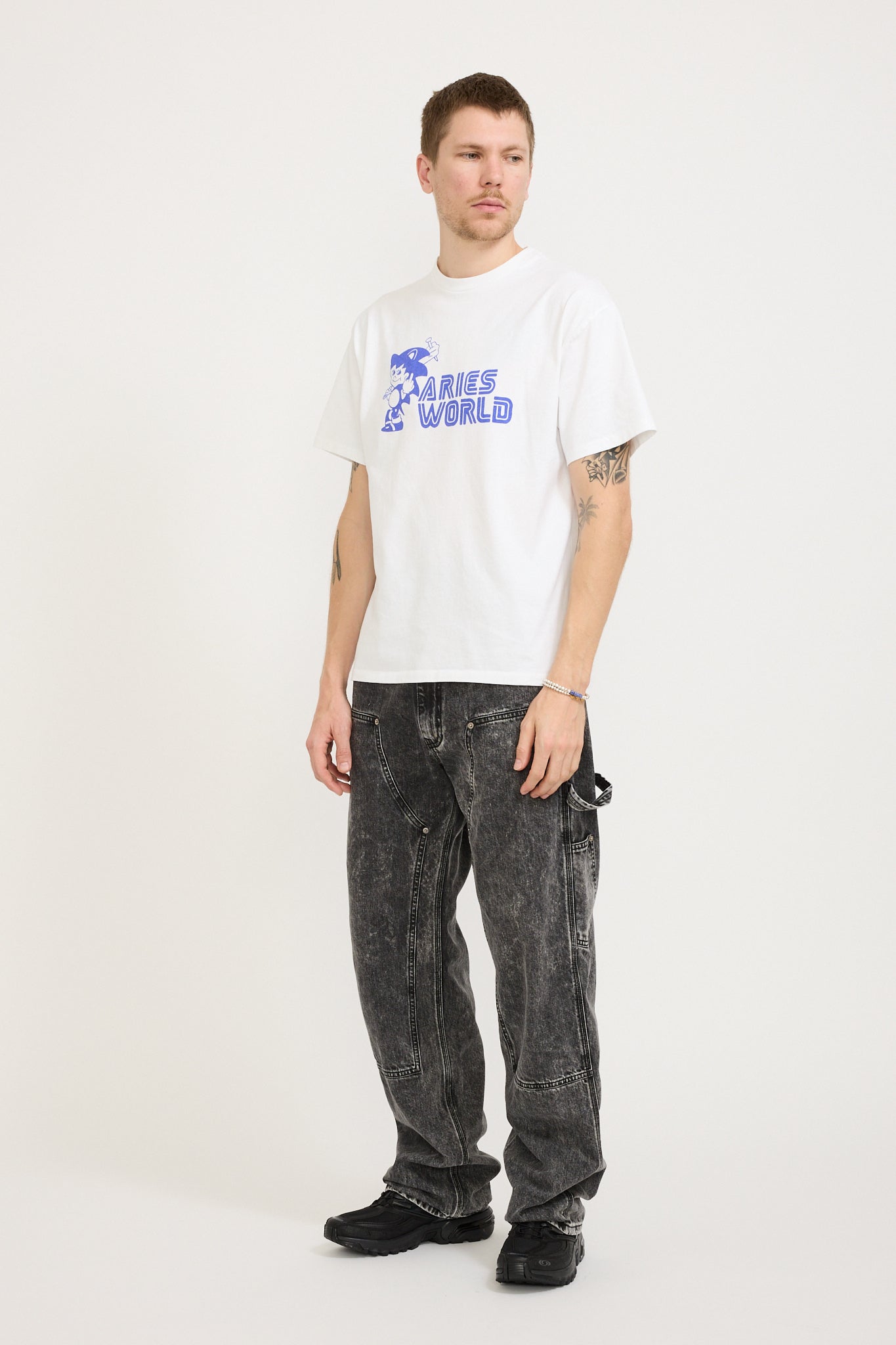 Aries | Acid Wash Denim Carpenter Jean Black | Maplestore