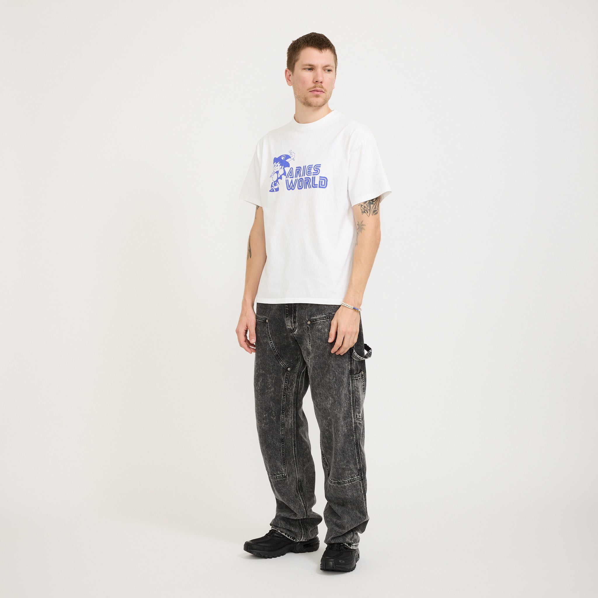 Acid Wash Denim Carpenter Jean Black