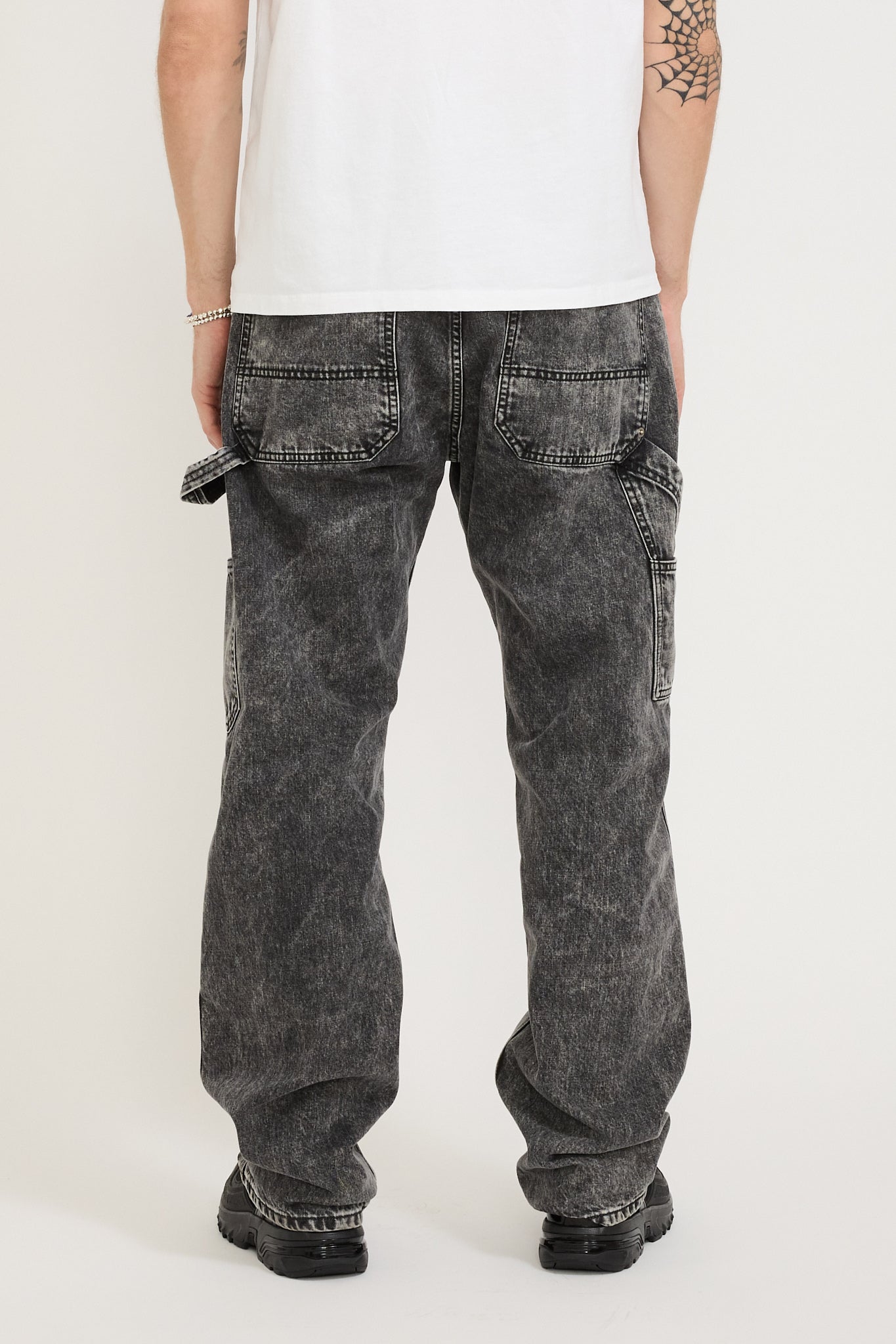 Aries | Acid Wash Denim Carpenter Jean Black | Maplestore
