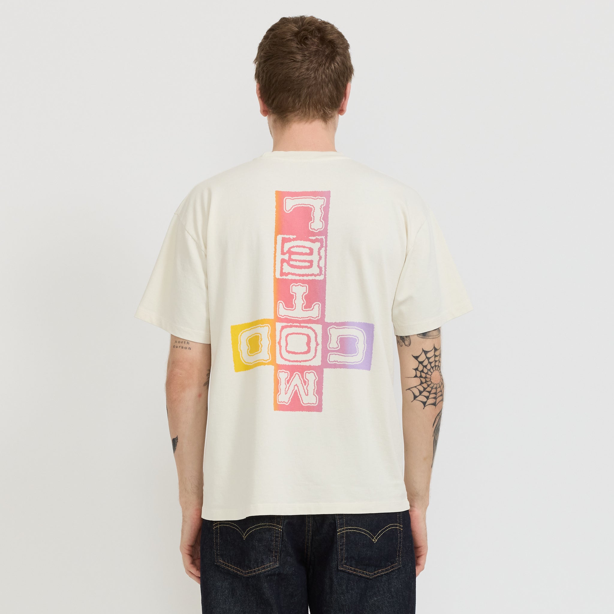 Faded God Town SS Tee Off White