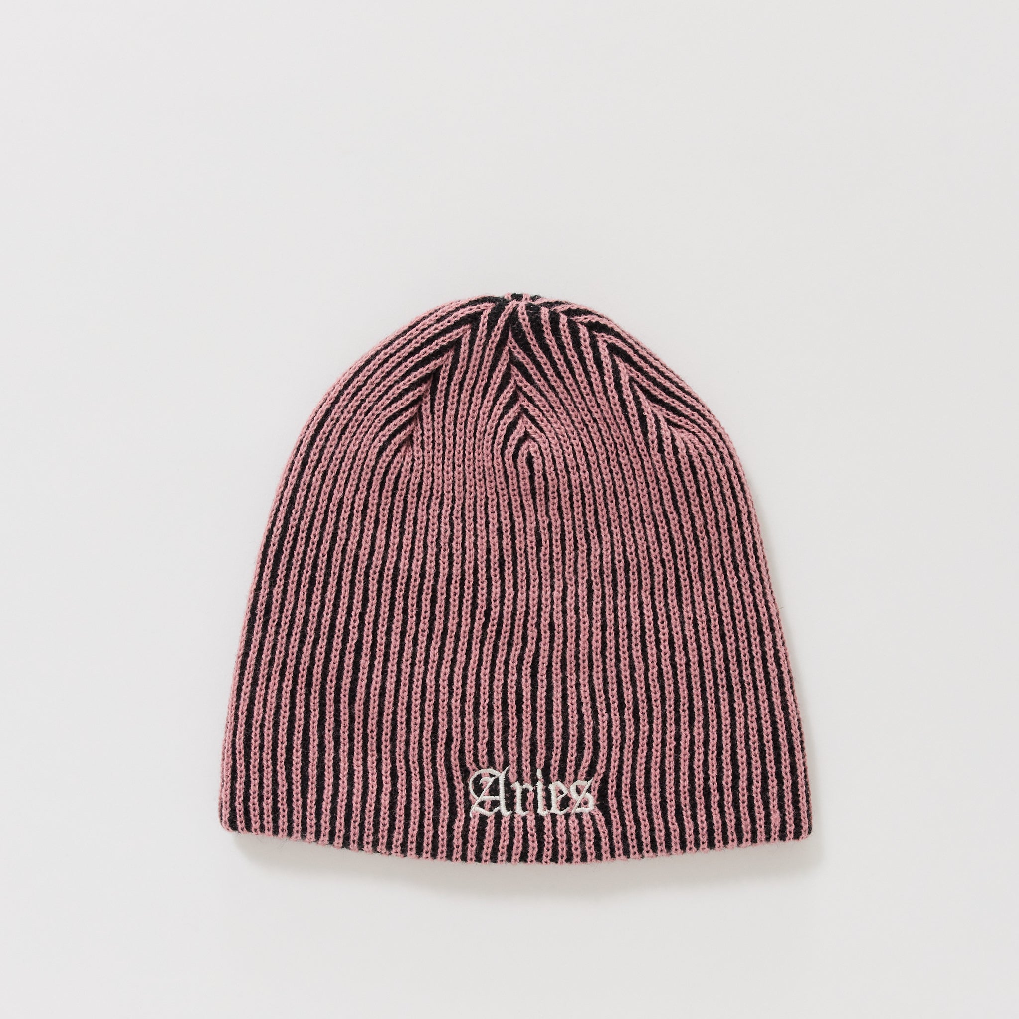 Rib Skull Beanie Pink