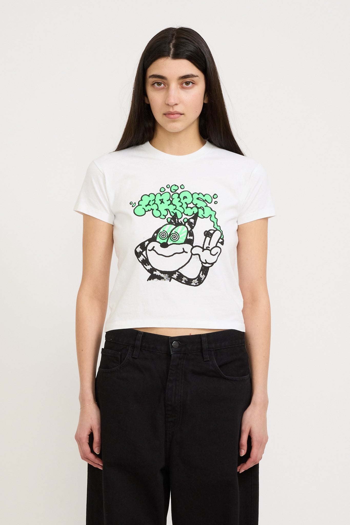 Aries | Stoned Cat SS Tee Baby White | Maplestore