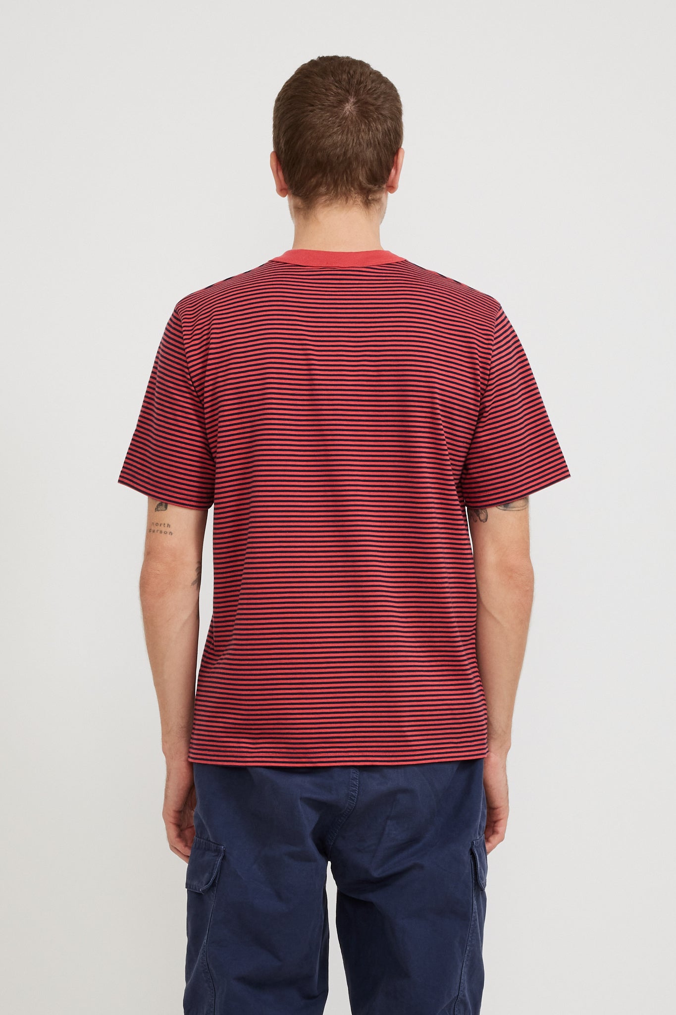 Armor Lux | Striped Heritage T-Shirt Cardinal Red/Marine Deep | Maplestore