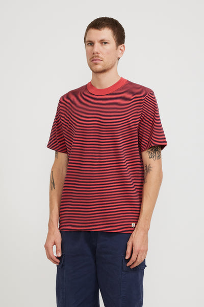 Armor Lux | Striped Heritage T-Shirt Cardinal Red/Marine Deep | Maplestore