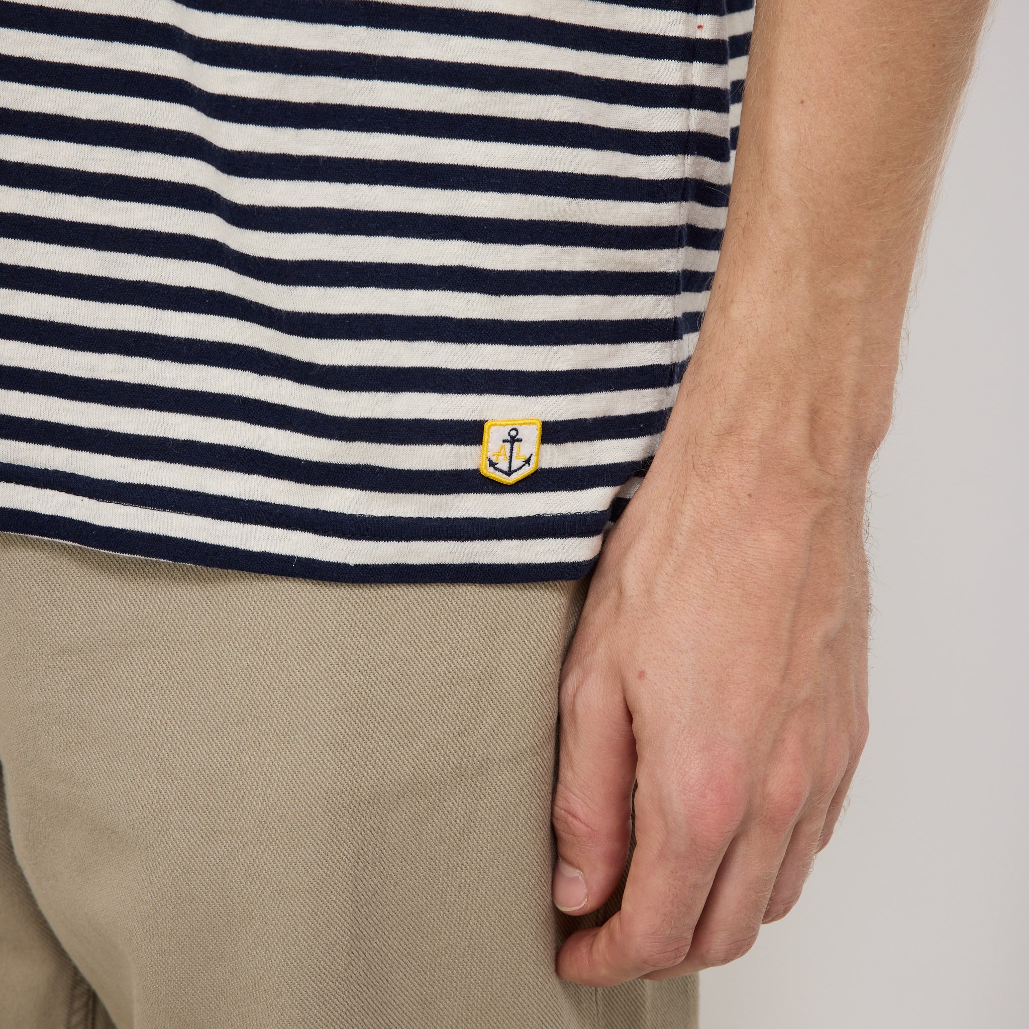 Armor Lux | Striped Heritage T-Shirt Marine Deep/Nature | Maplestore
