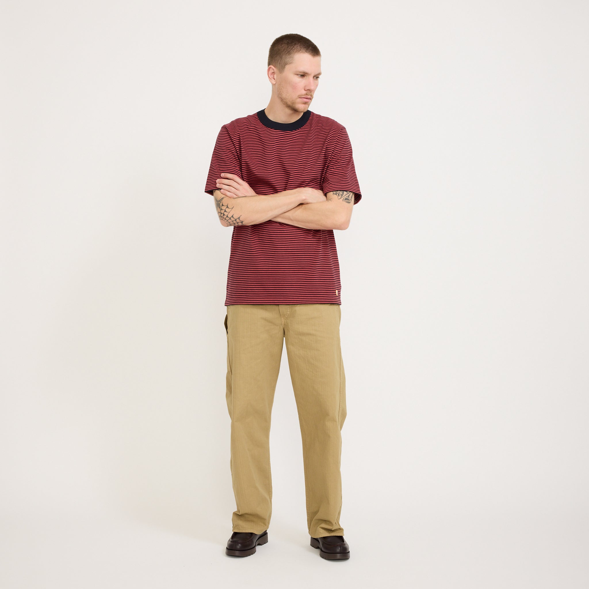 Striped Heritage T-Shirt Rich Navy/Cardinal