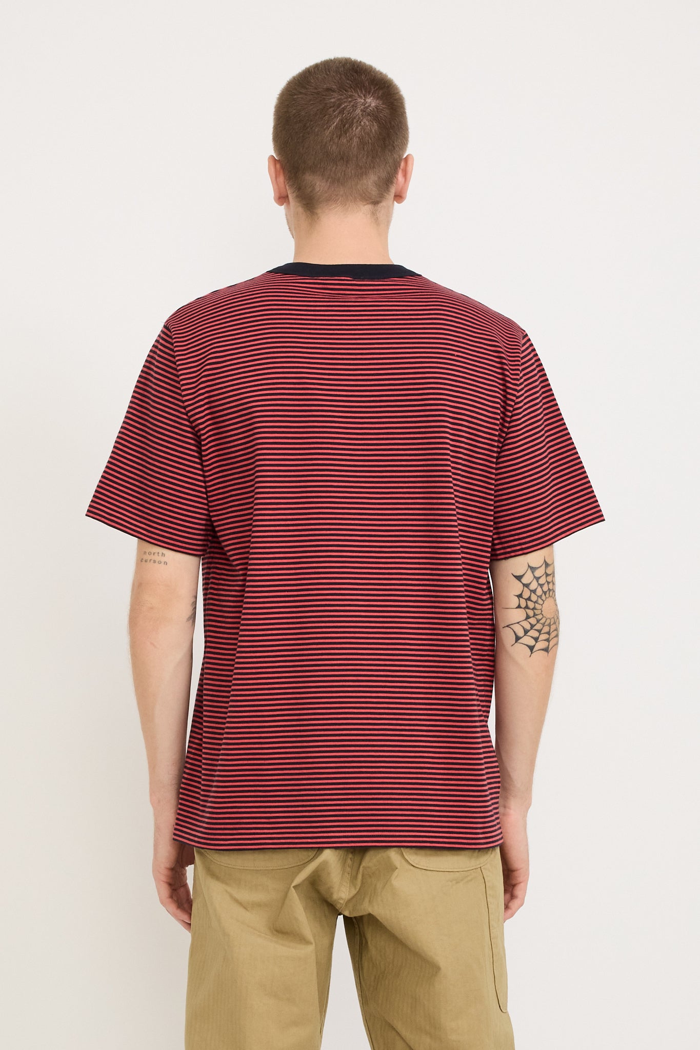 Armor Lux | Striped Heritage T-Shirt Rich Navy/Cardinal | Maplestore