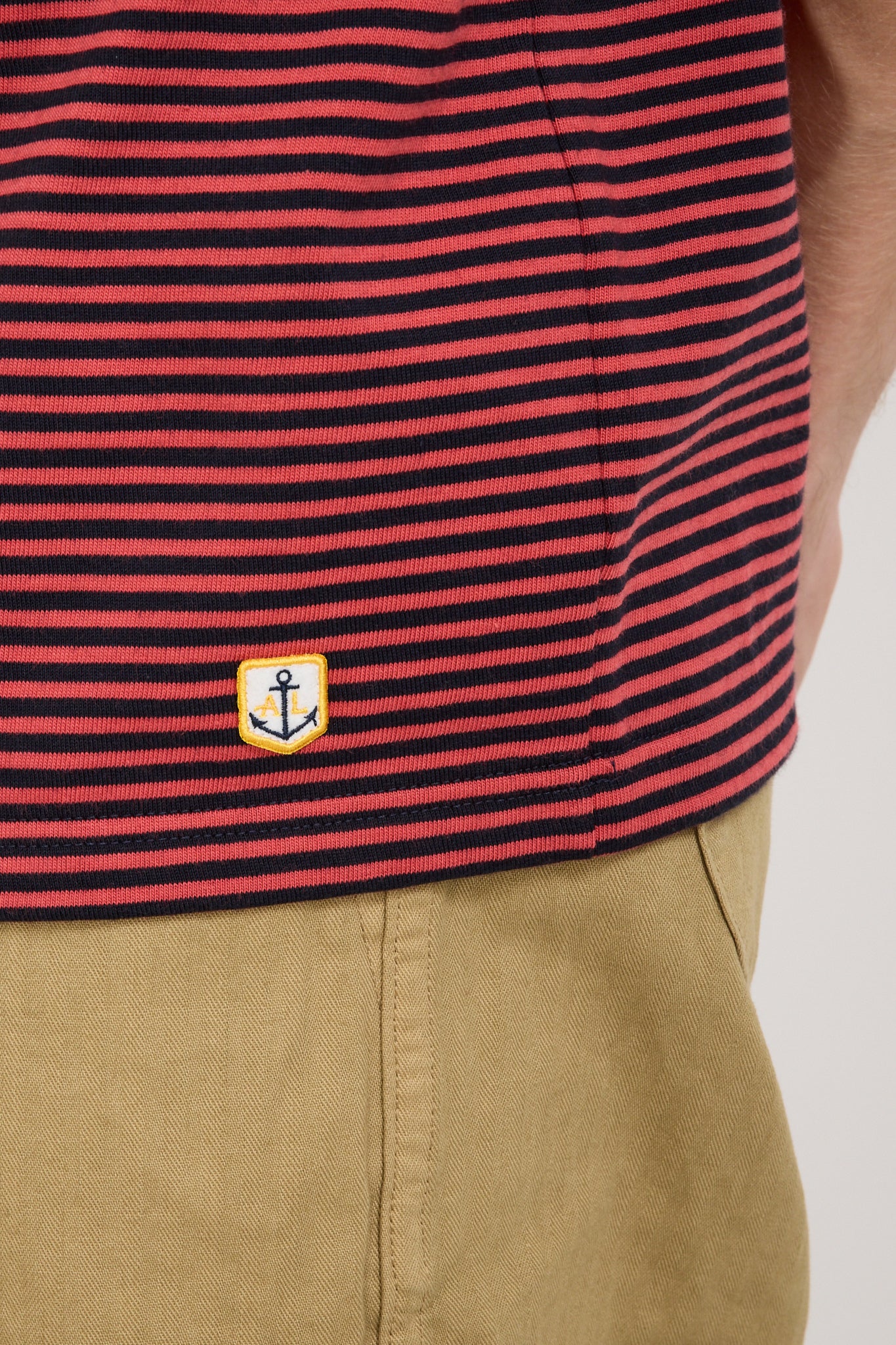 Armor Lux | Striped Heritage T-Shirt Rich Navy/Cardinal | Maplestore