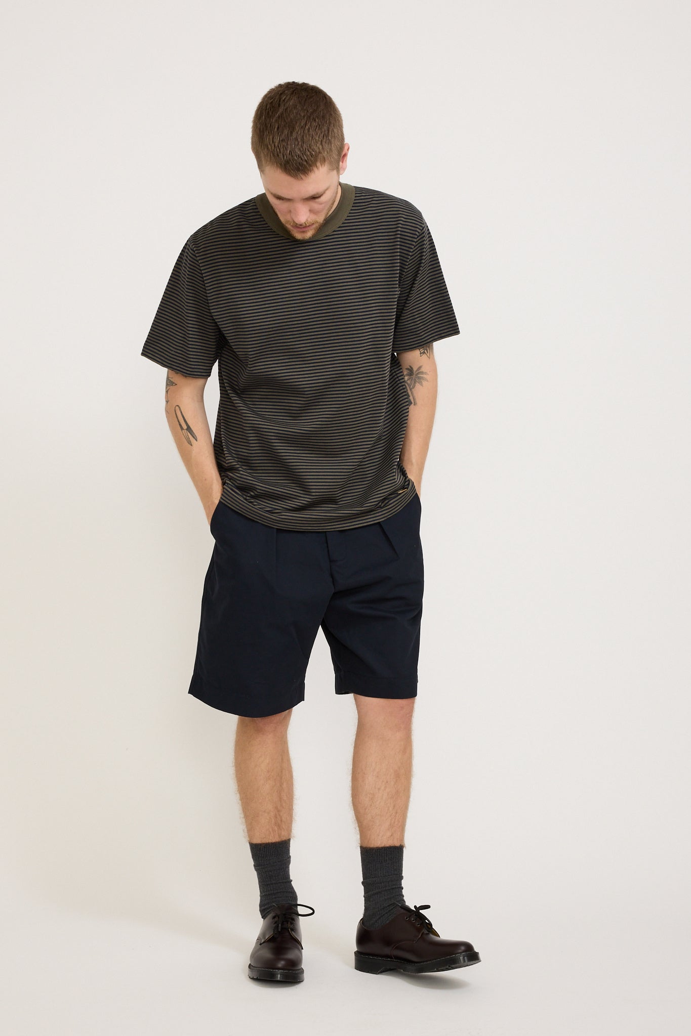 Armor Lux | Striped Heritage T-Shirt Caccia/Marine Deep Navy | Maplestore