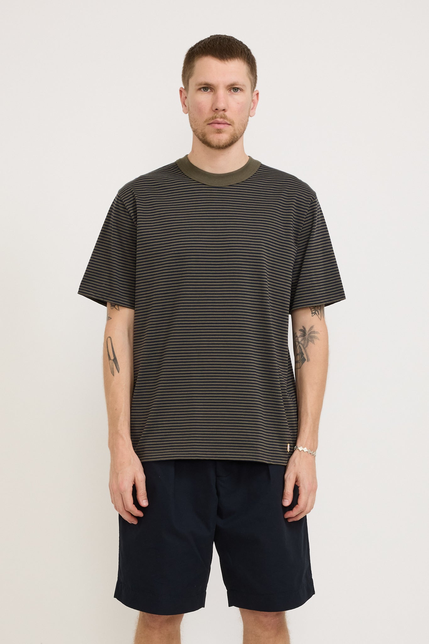 Armor Lux | Striped Heritage T-Shirt Caccia/Marine Deep Navy | Maplestore