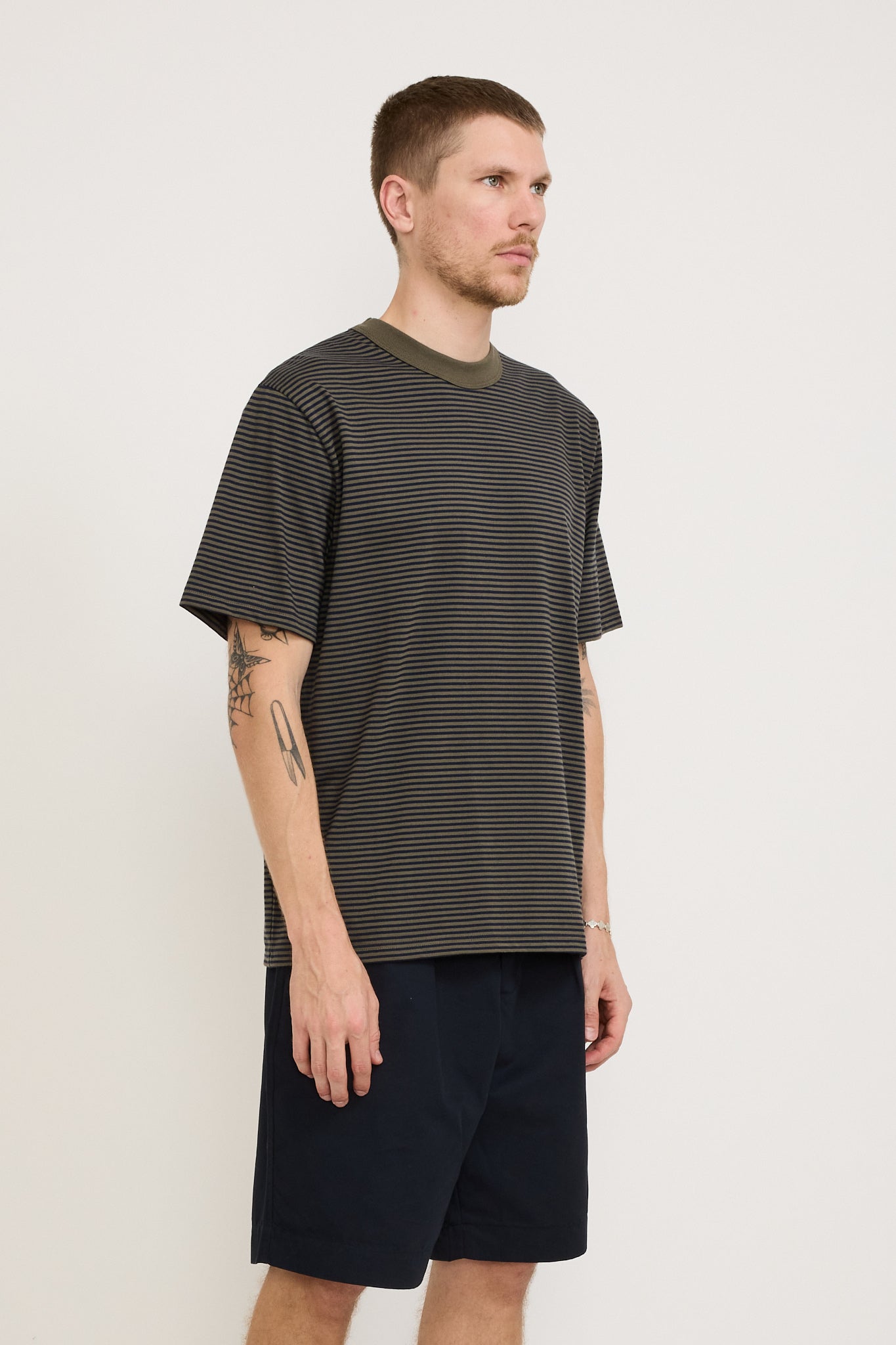 Armor Lux | Striped Heritage T-Shirt Caccia/Marine Deep Navy | Maplestore
