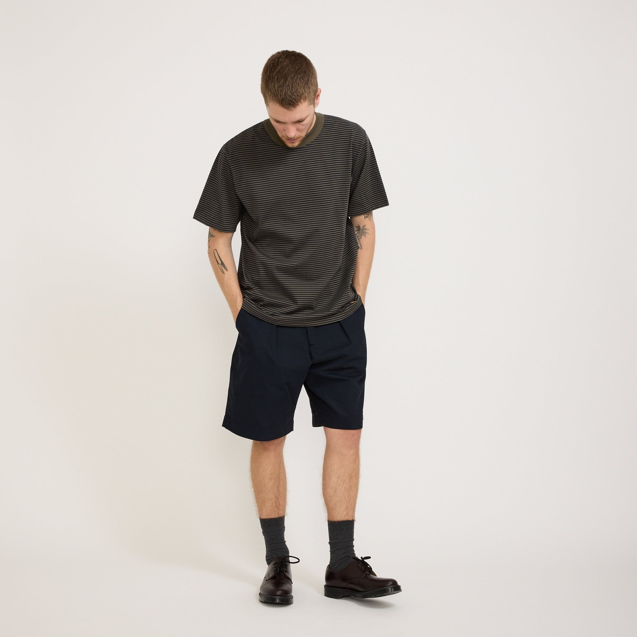 Striped Heritage T-Shirt Caccia/Marine Deep Navy