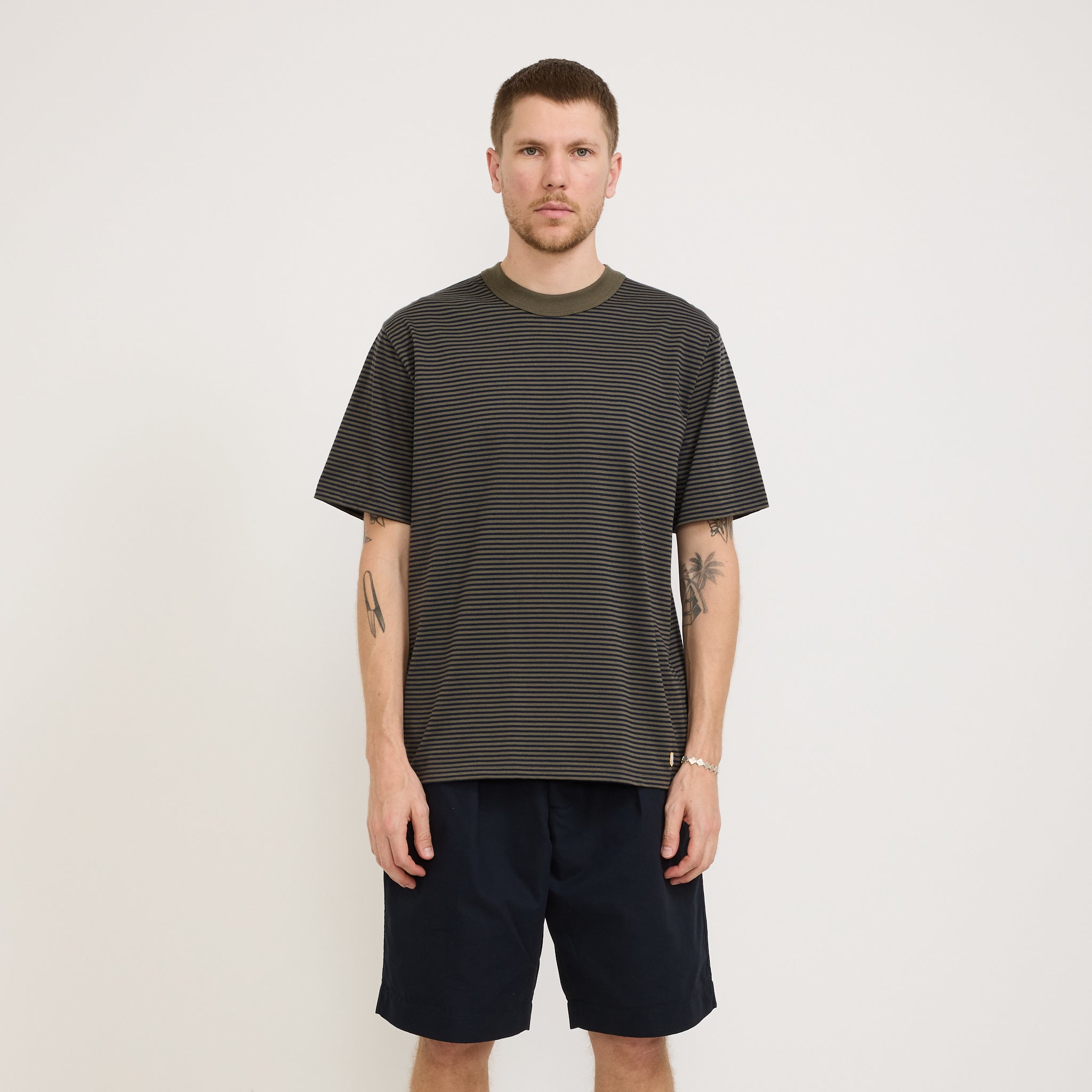 Striped Heritage T-Shirt Caccia/Marine Deep Navy