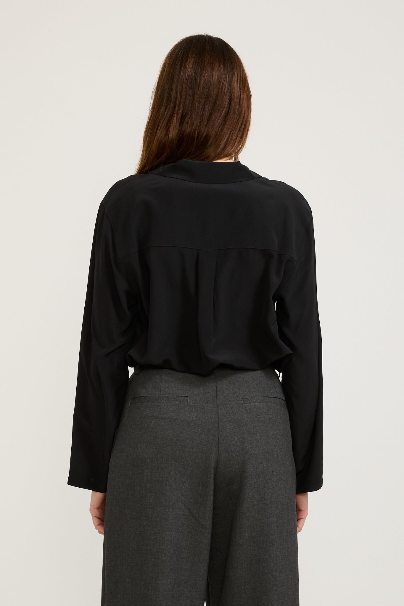 Assembly Label | Essie Silk Long Sleeve Shirt Black | Maplestore