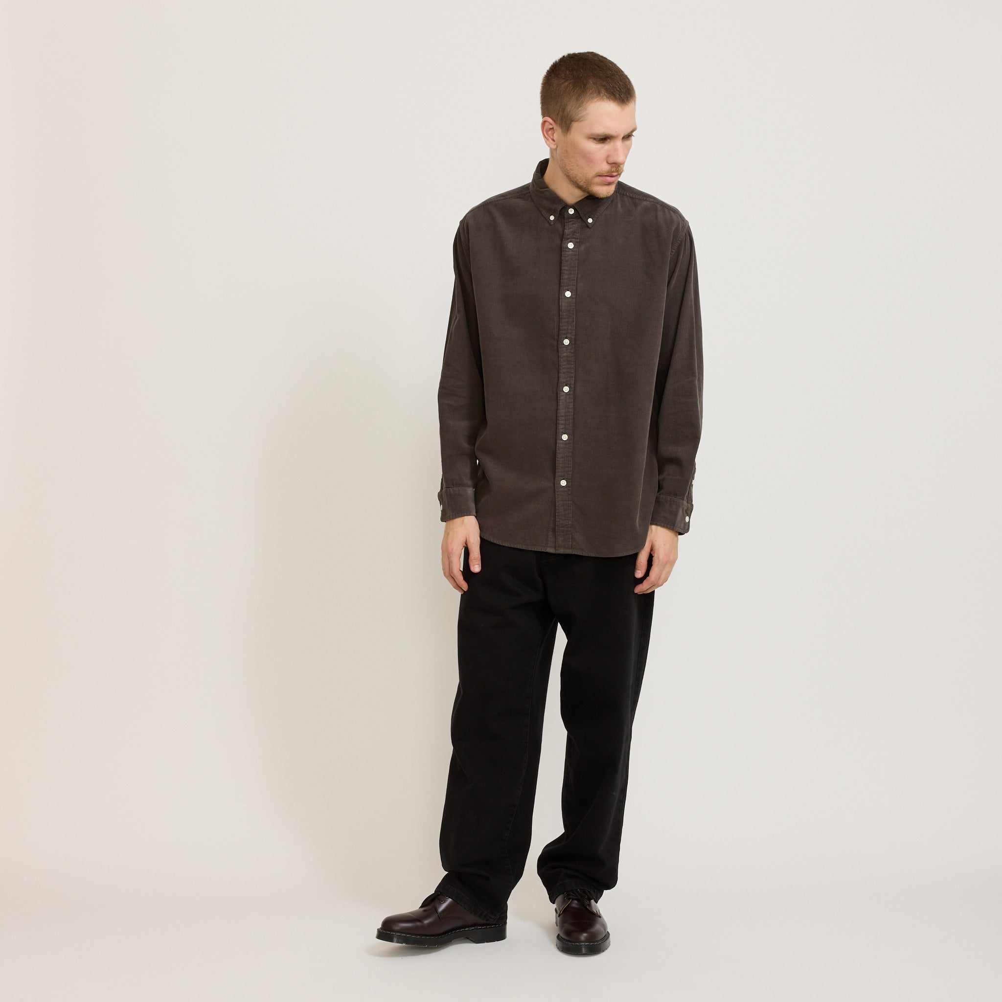 Cord Long Sleeve Shirt Washed Graphite