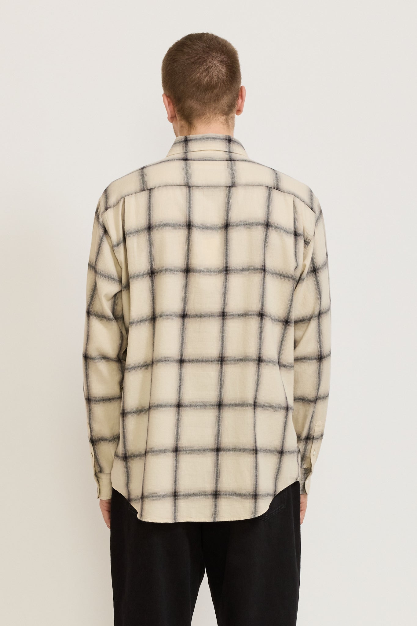 Dylan Japanese Check Long Sleeve Shirt Cream/Grey