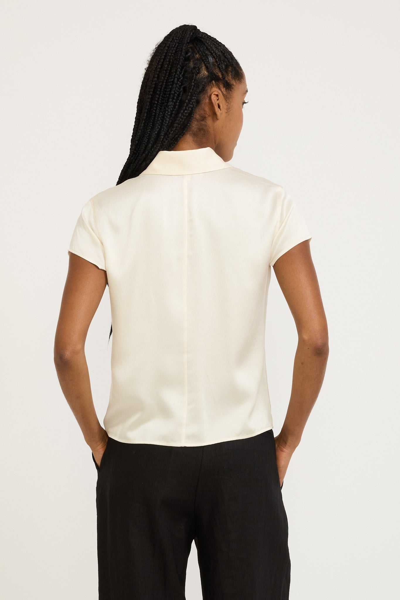 Karri Silk S/S Shirt Cream